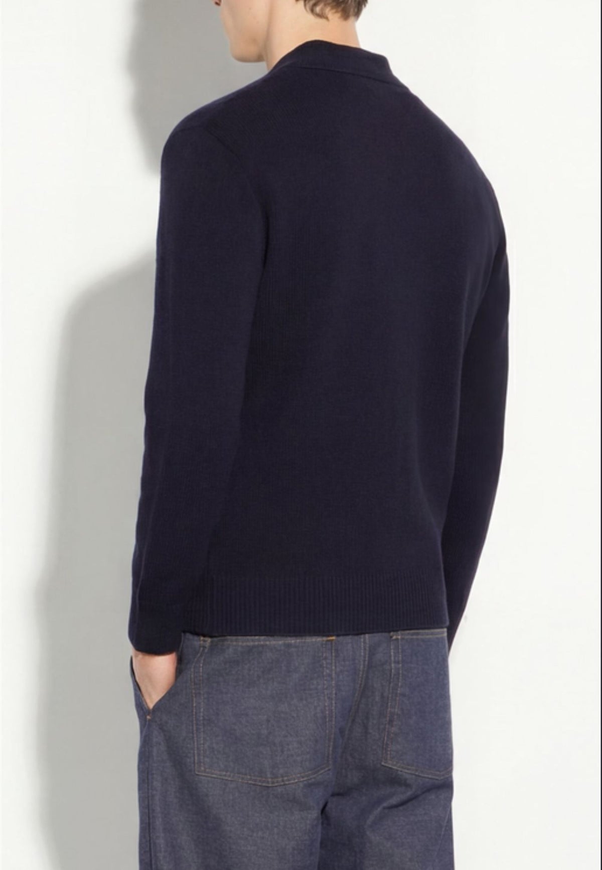 Paolo Pecora - Giubbottino Uomo in 100% Lana Merino - Blu Navy 