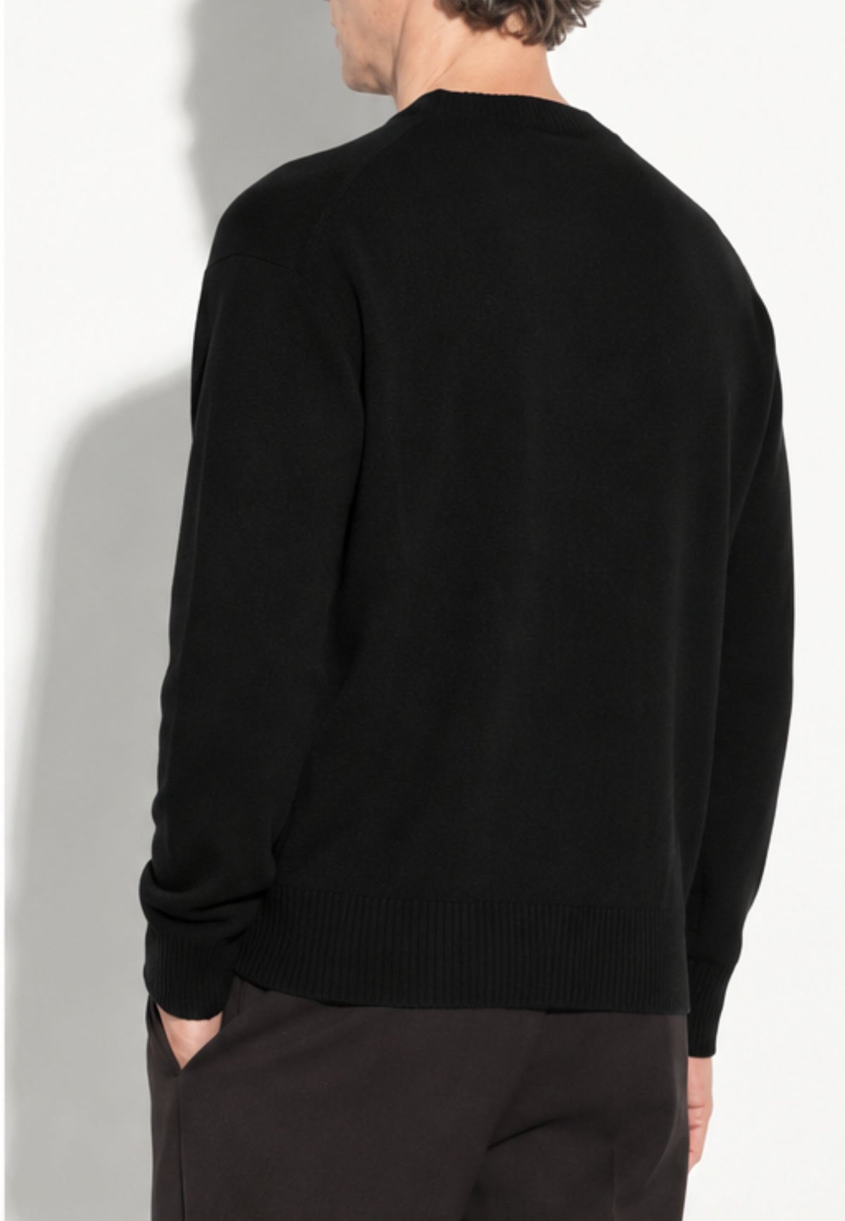 Paolo Pecora - Maglia Uomo Girocollo in 100% Lana Merino - Nero 