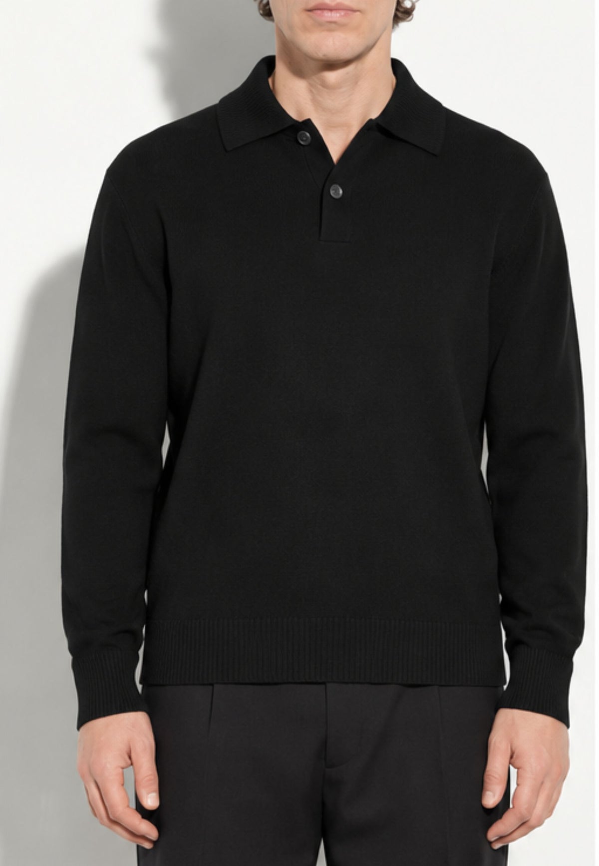 Paolo Pecora - Polo Uomo in 100% Lana Merino - Nero 