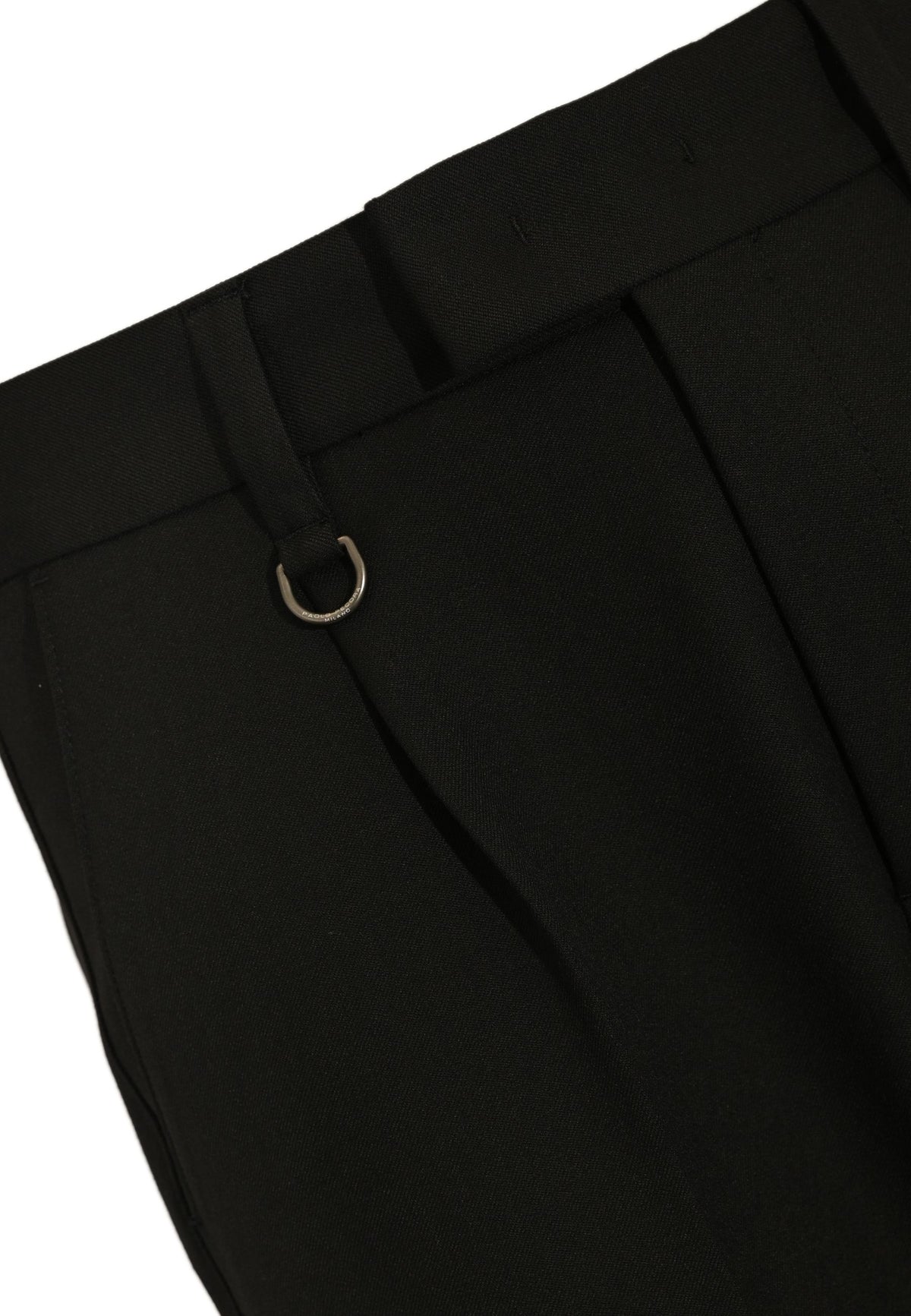Paolo Pecora - Pantalone con pinces in tessuto tecnico nero 