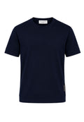 Paolo Pecora - T-Shirt Uomo Regular in Jersey di Cotone Bielastico - Blu Navy
