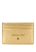 Portacarte Patrizia Pepe in pelle a grana con logo Fly