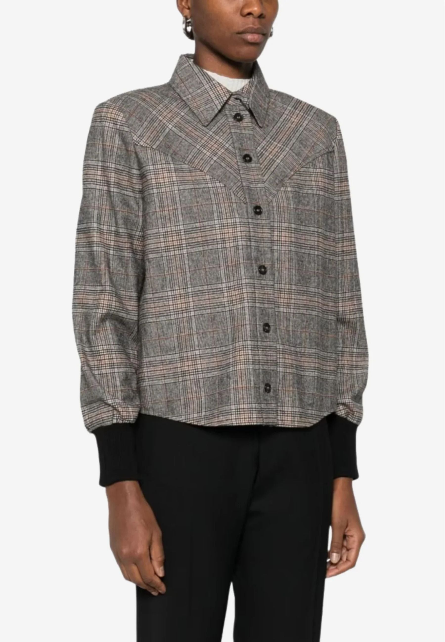 Camicia Pinko a quadri in misto lana 
