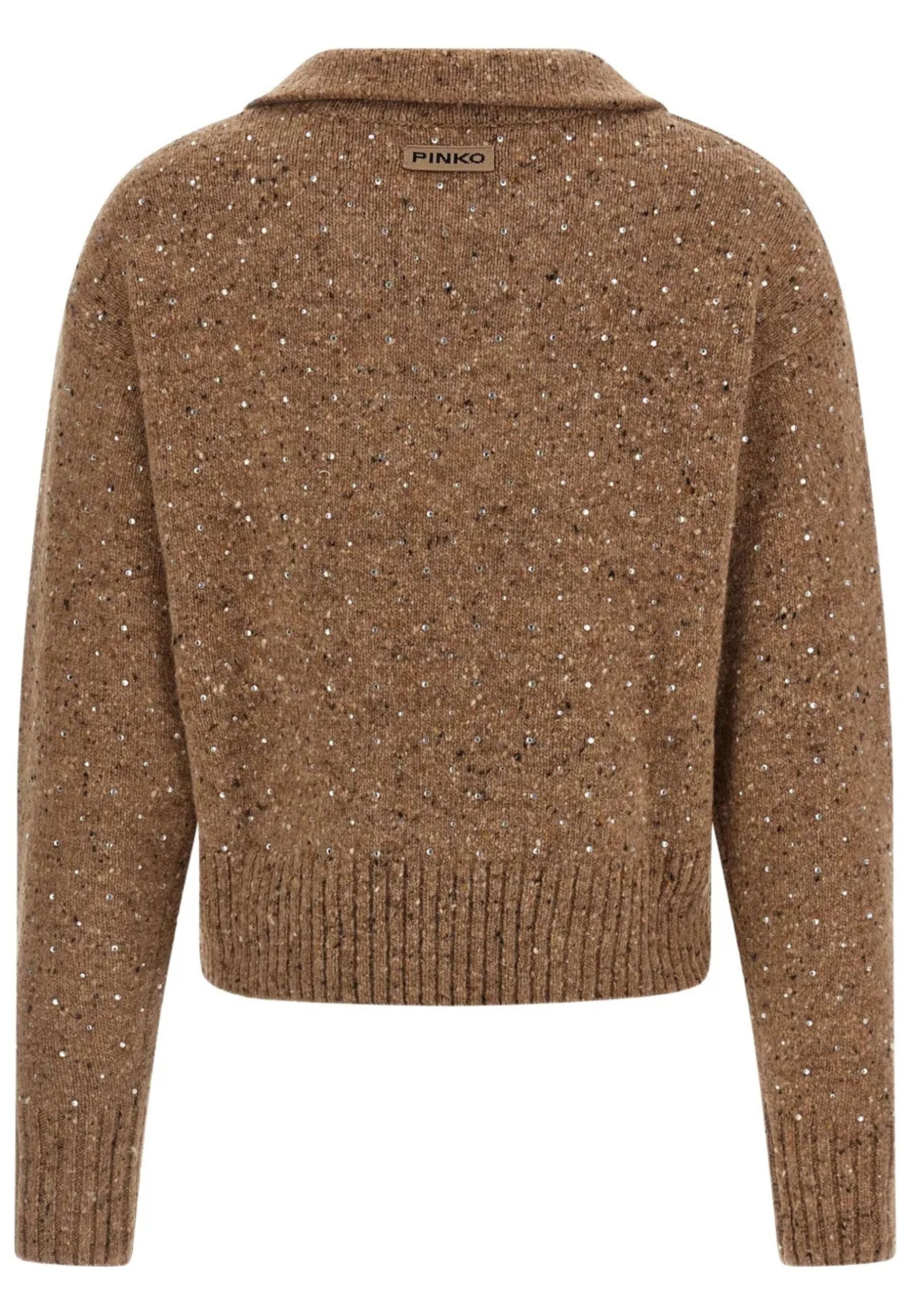 Maglia Pinko in misto lana con ricamo in vetro 