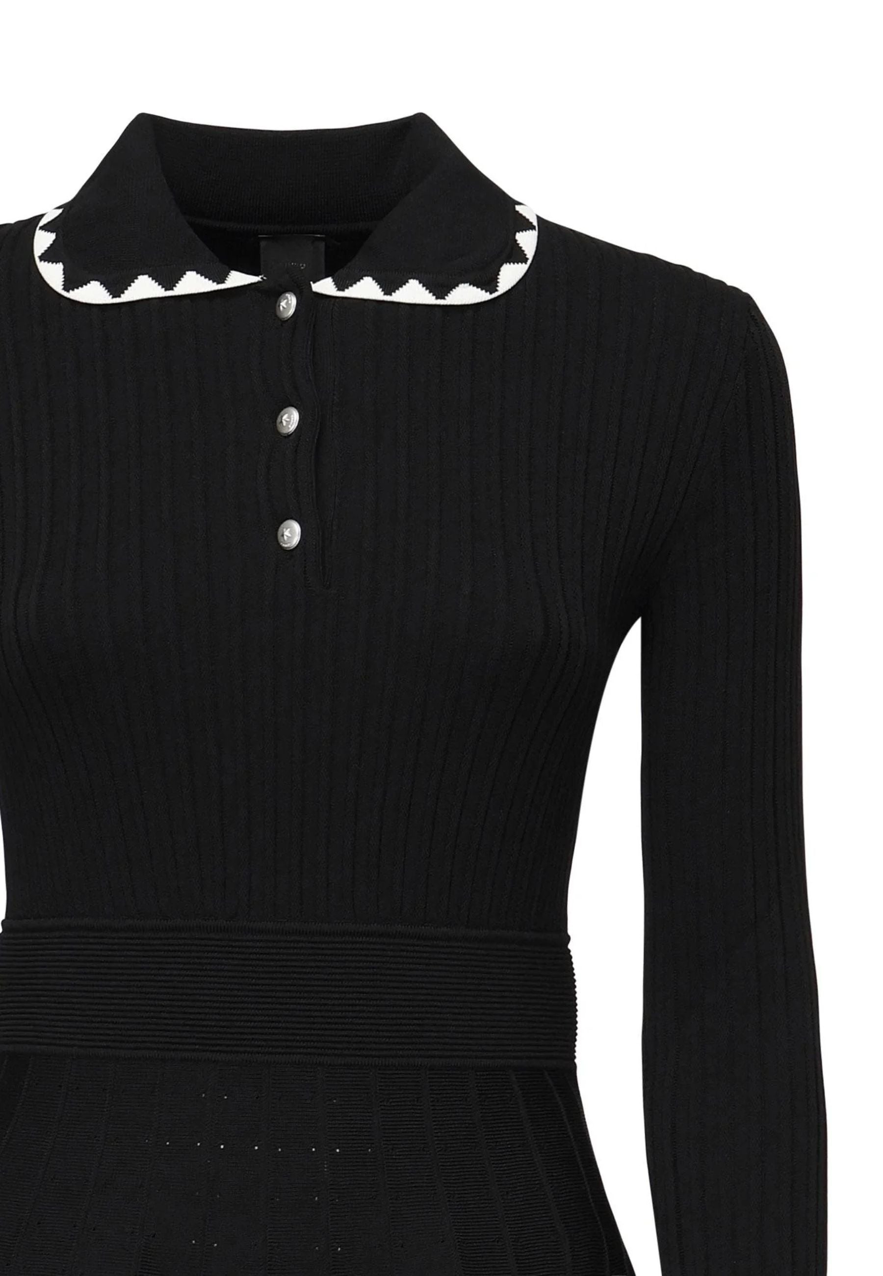 Abito in maglia Pinko con colletto a contrasto 