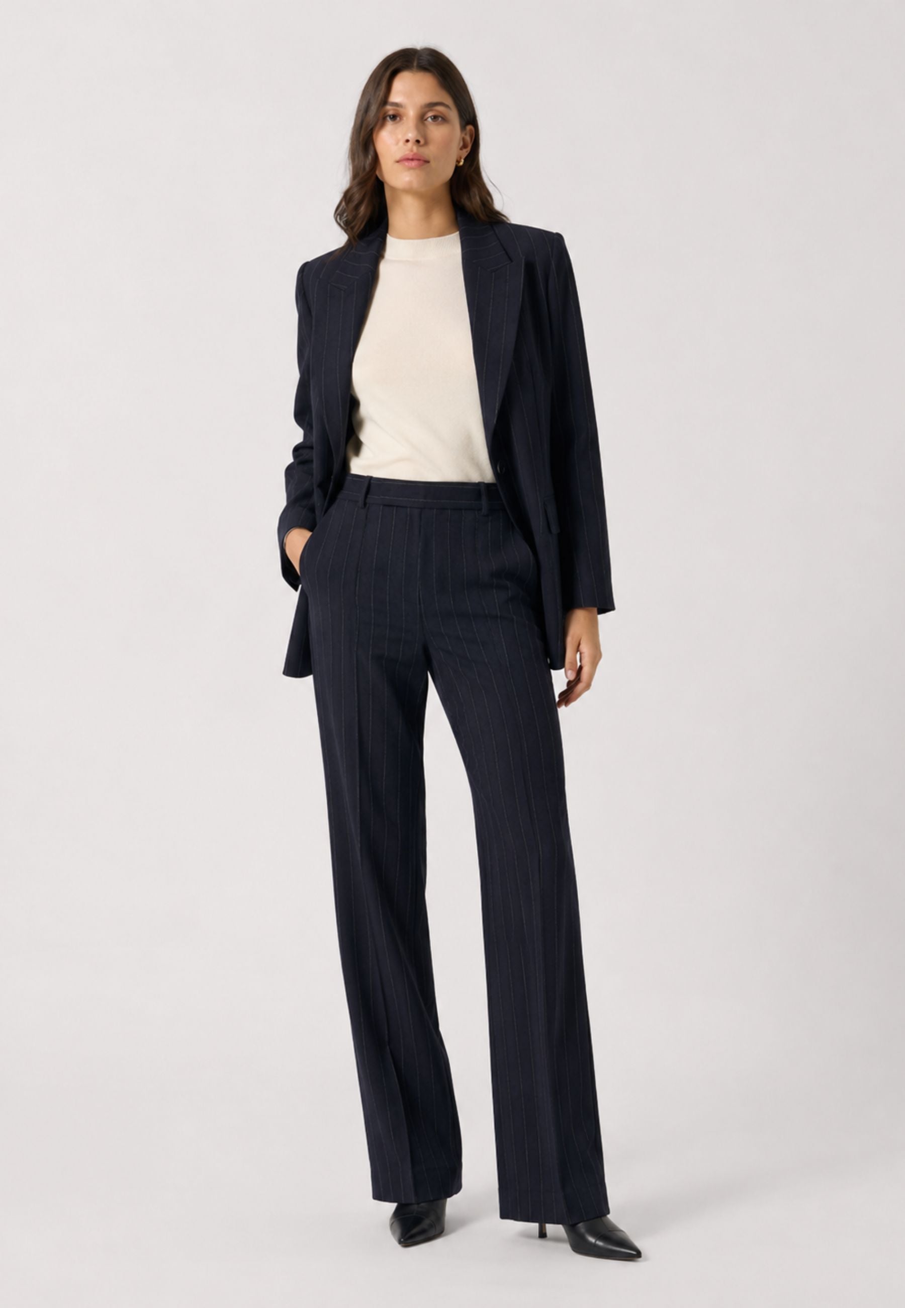 Pantalone Pinko Gessato in Misto Lana 