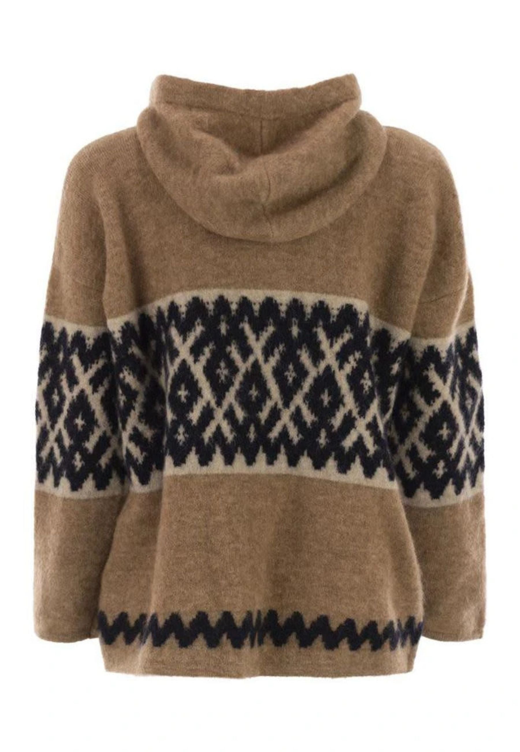 'S Max Mara - Maglia Ivan con cappuccio in jacquard mohair blend 