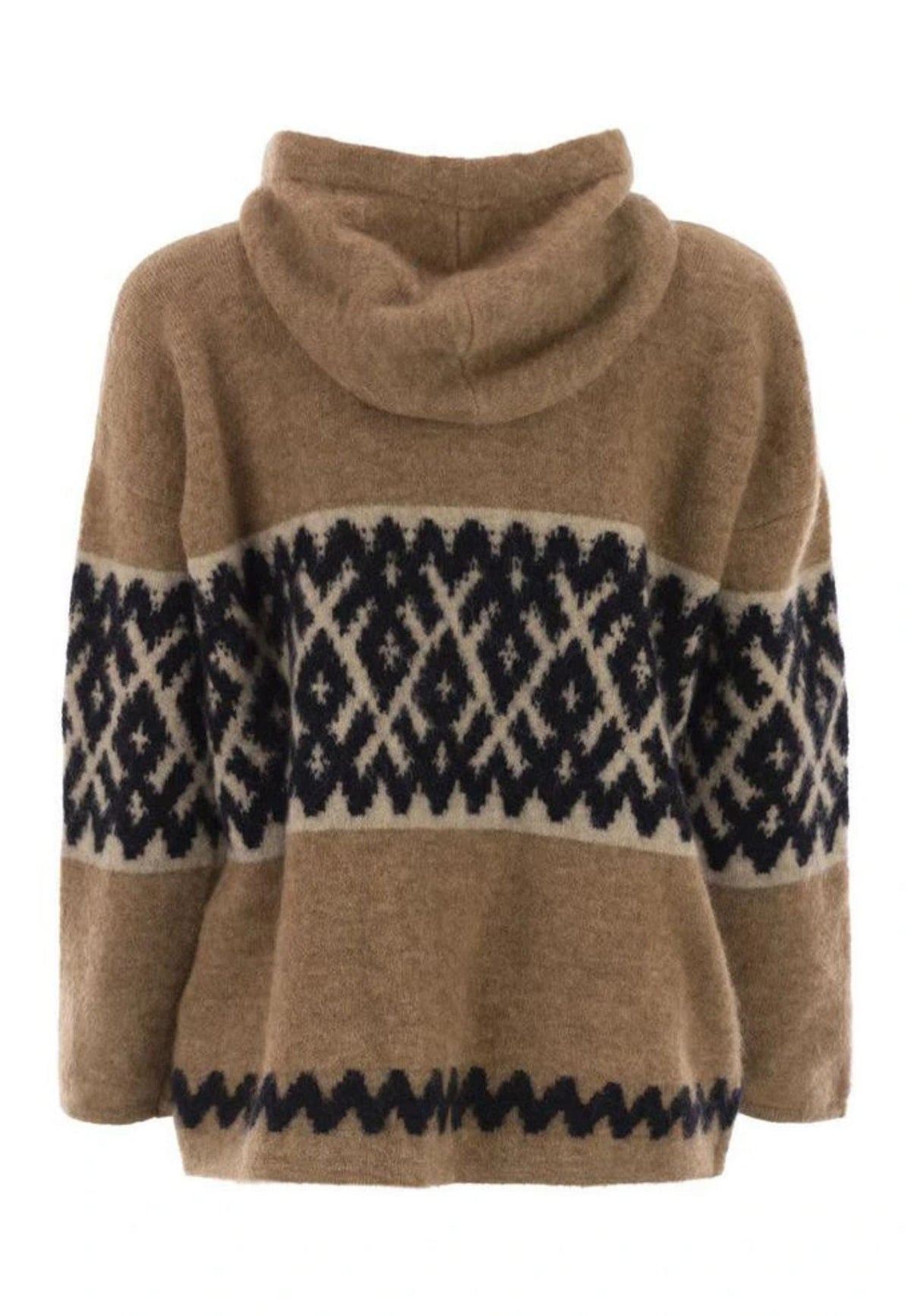 'S Max Mara - Maglia Ivan con cappuccio in jacquard mohair blend 