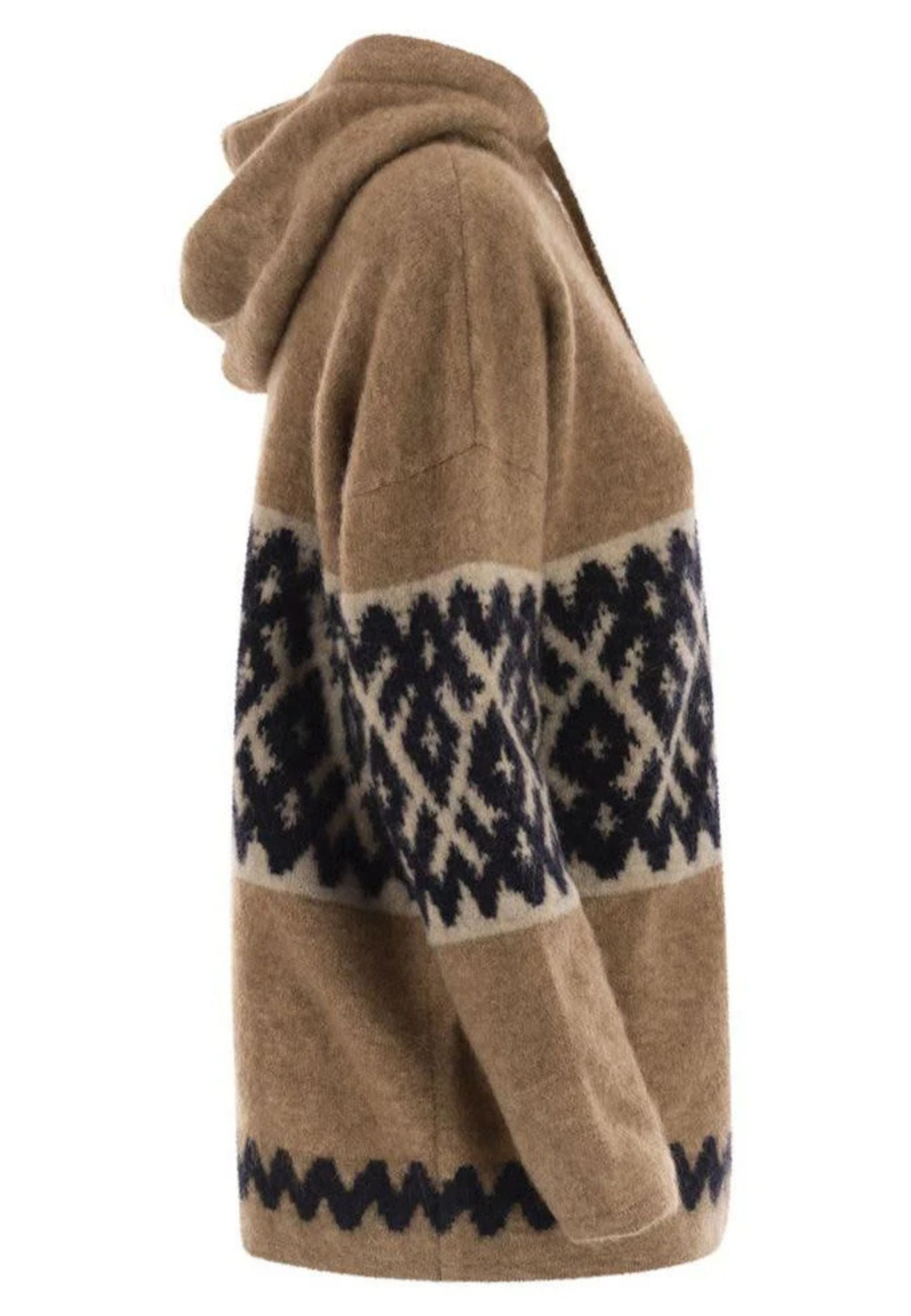 'S Max Mara - Maglia Ivan con cappuccio in jacquard mohair blend 