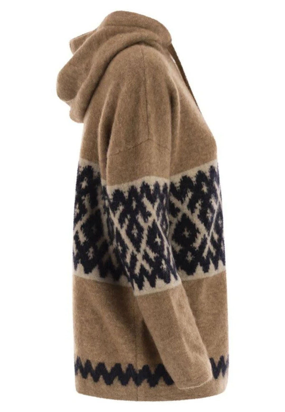 'S Max Mara - Maglia Ivan con cappuccio in jacquard mohair blend 