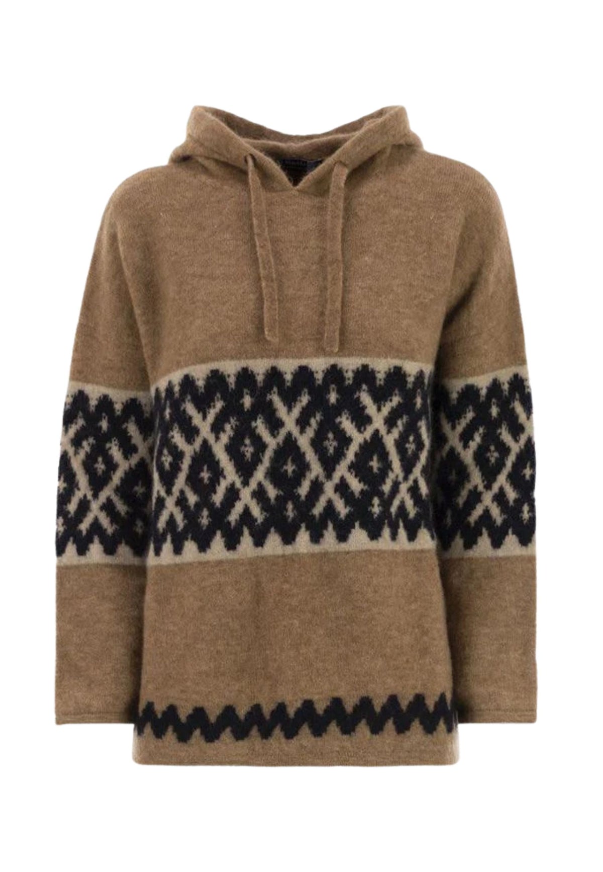 'S Max Mara - Maglia Ivan con cappuccio in jacquard mohair blend 