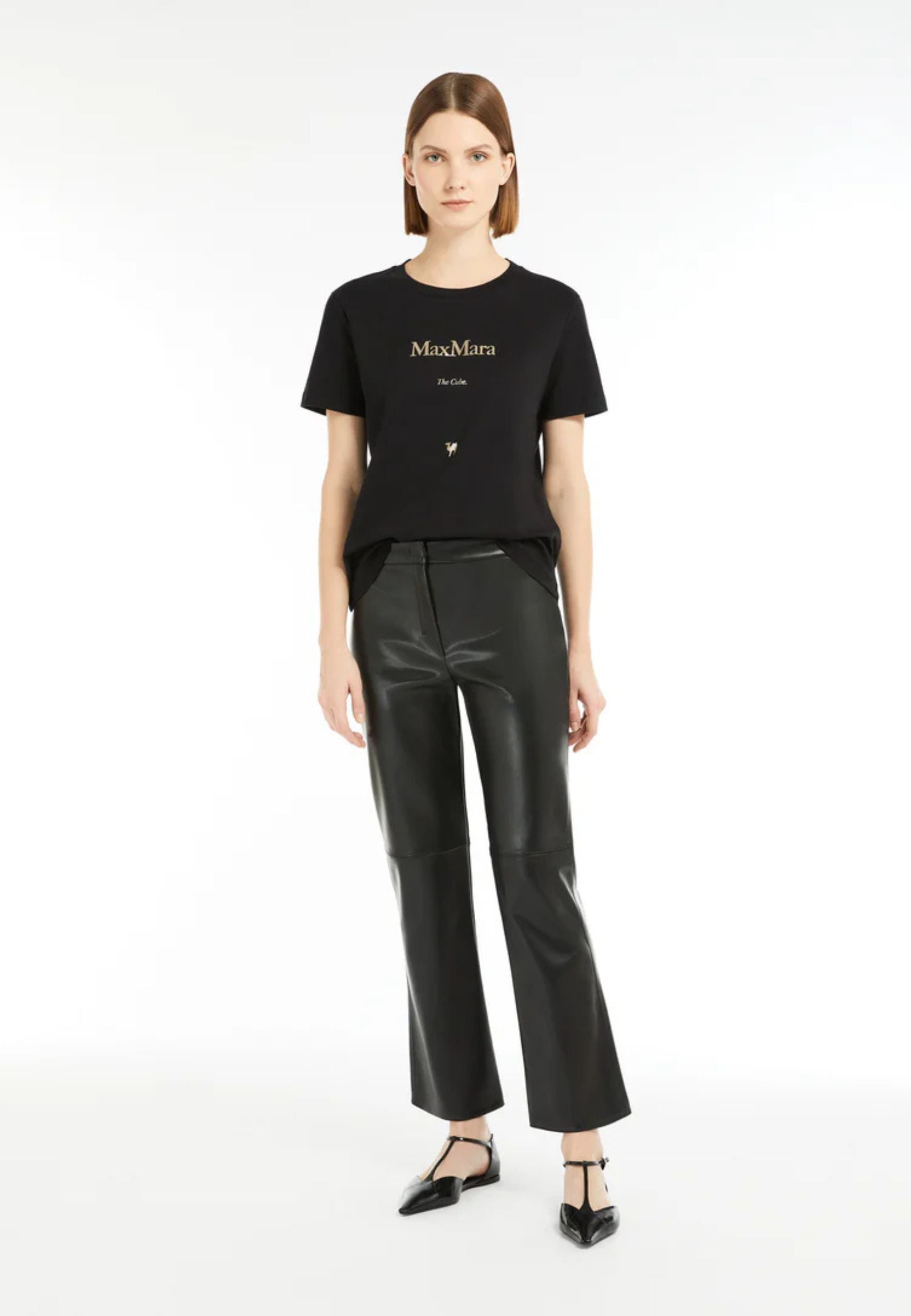 S Max Mara - T-shirt in cotone con stampa "The Cube" 