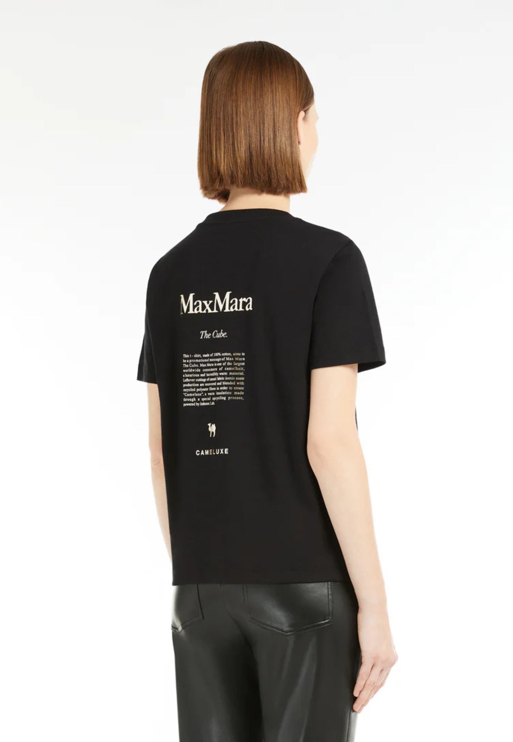 S Max Mara - T-shirt in cotone con stampa "The Cube" 