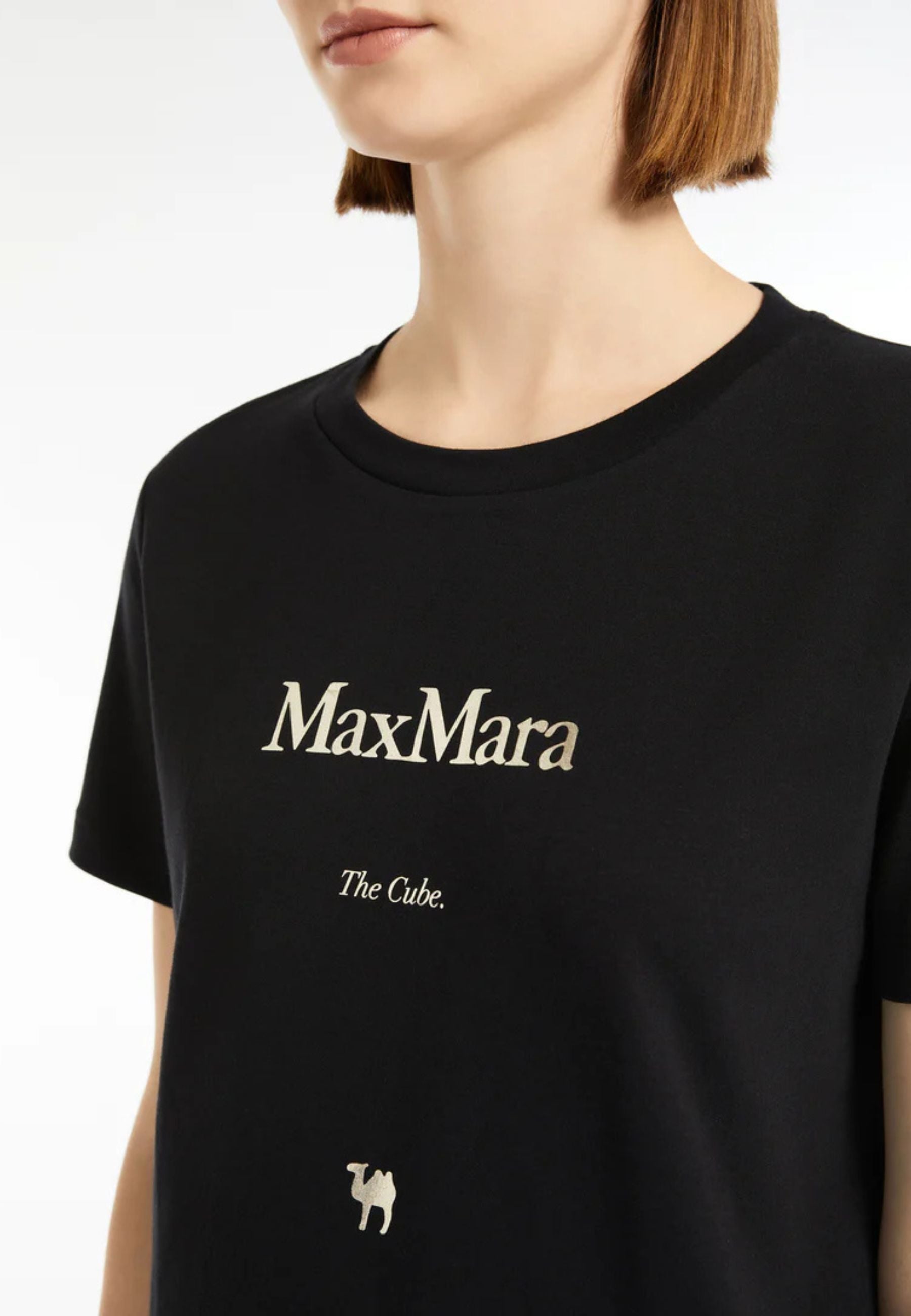 S Max Mara - T-shirt in cotone con stampa "The Cube" 