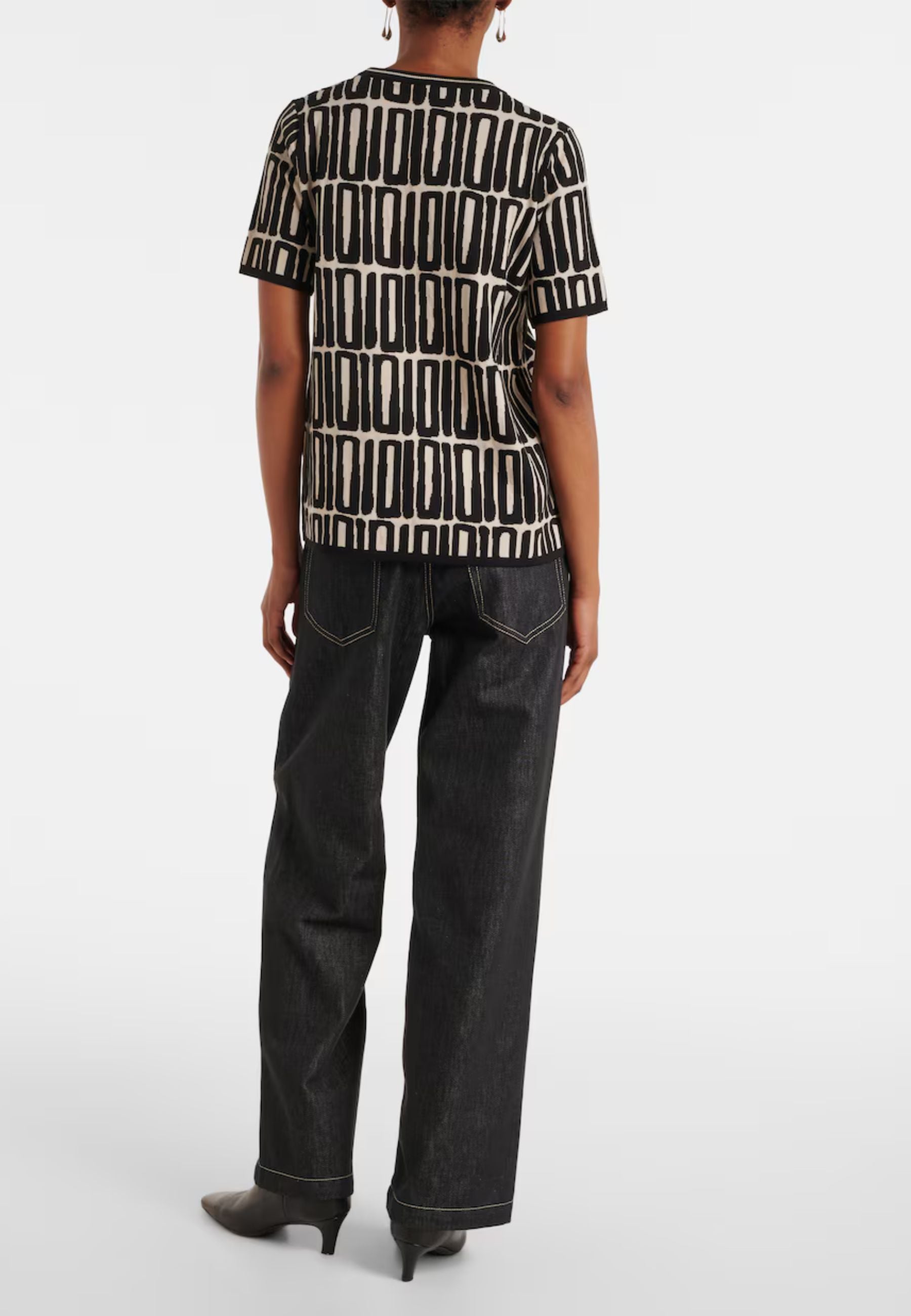 'S MAX MARA Top Ramo in cotone con stampa geometrica 
