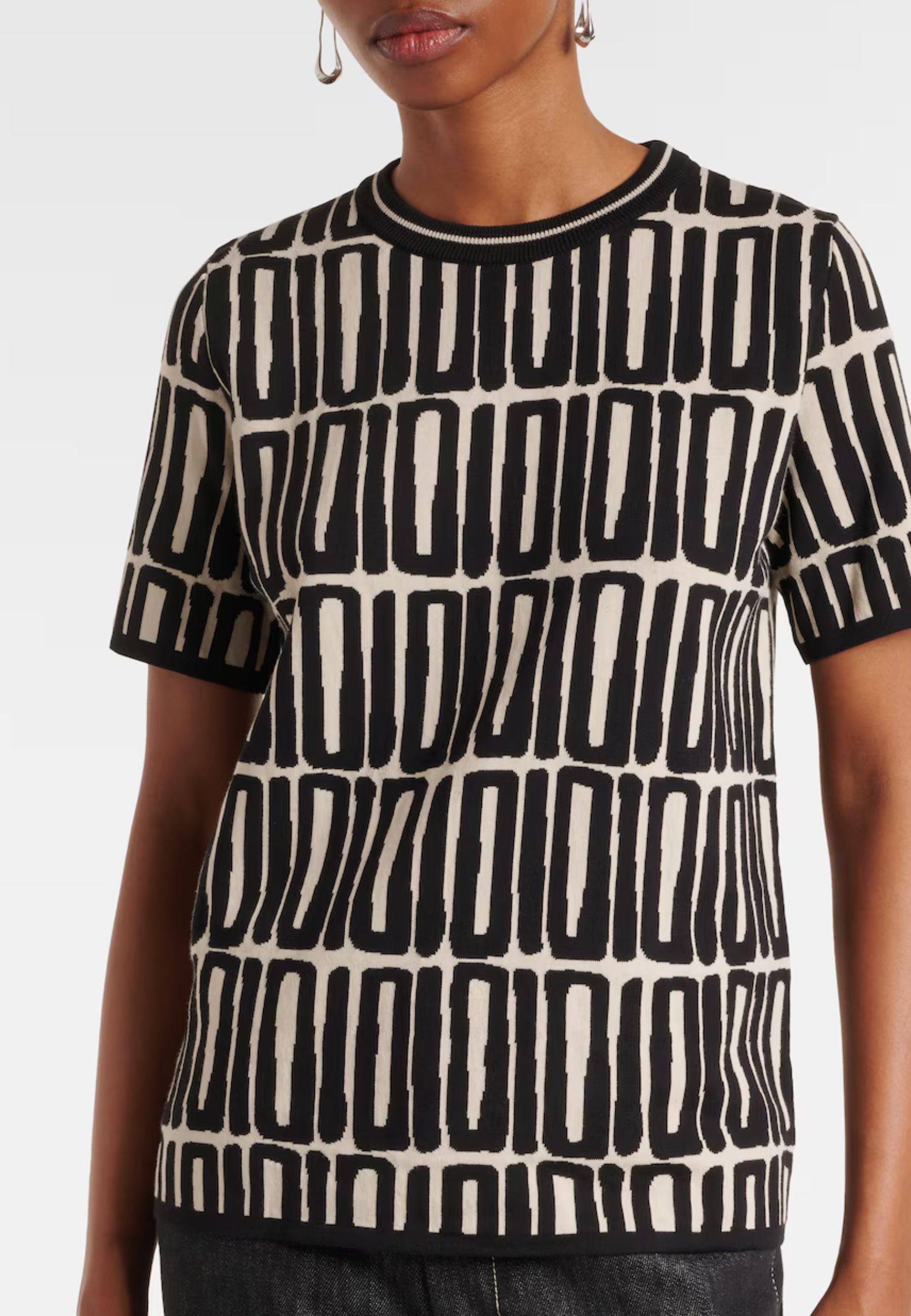 'S MAX MARA Top Ramo in cotone con stampa geometrica 