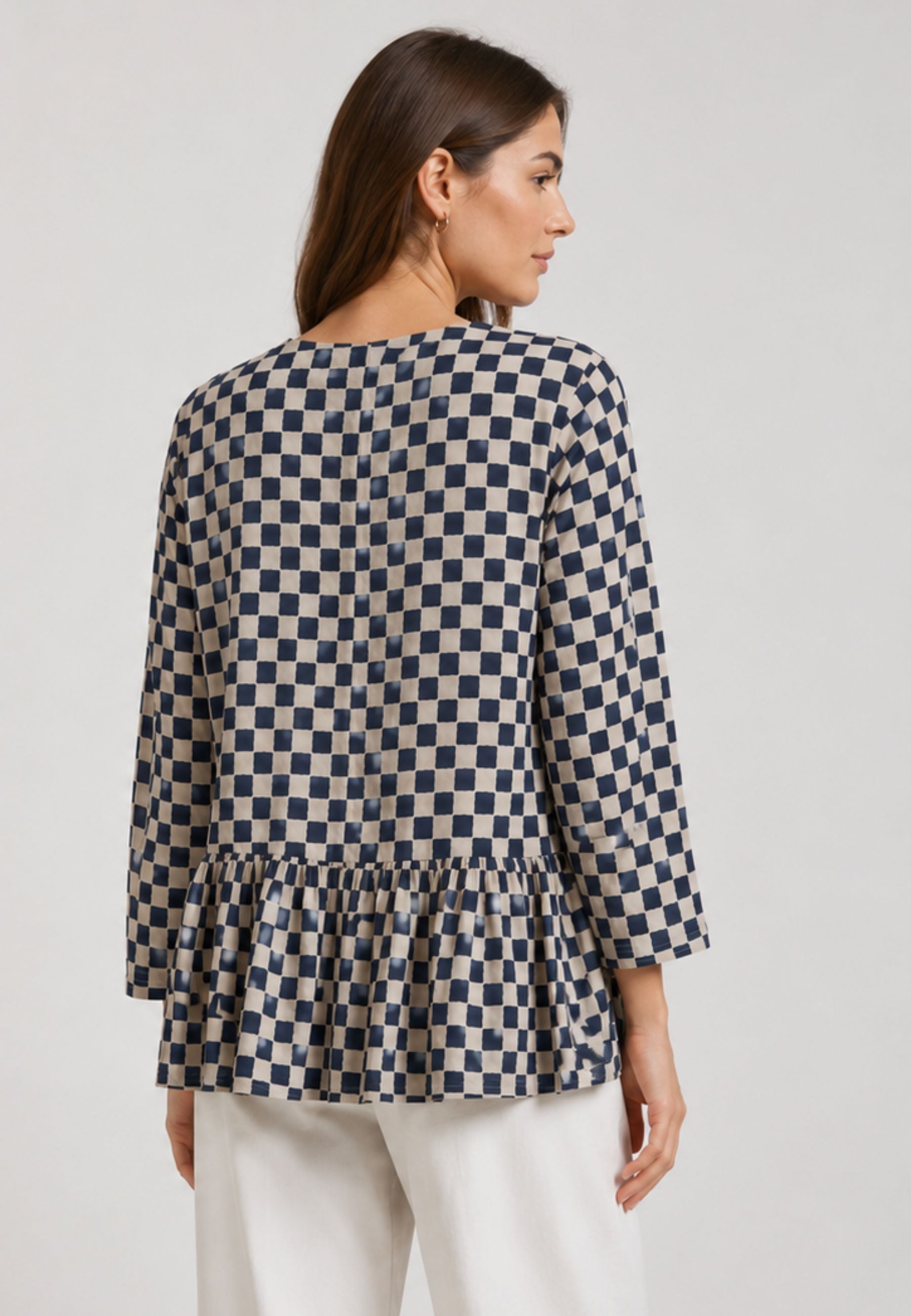 'S Max Mara - Blusa in cotone con stampa a quadri 