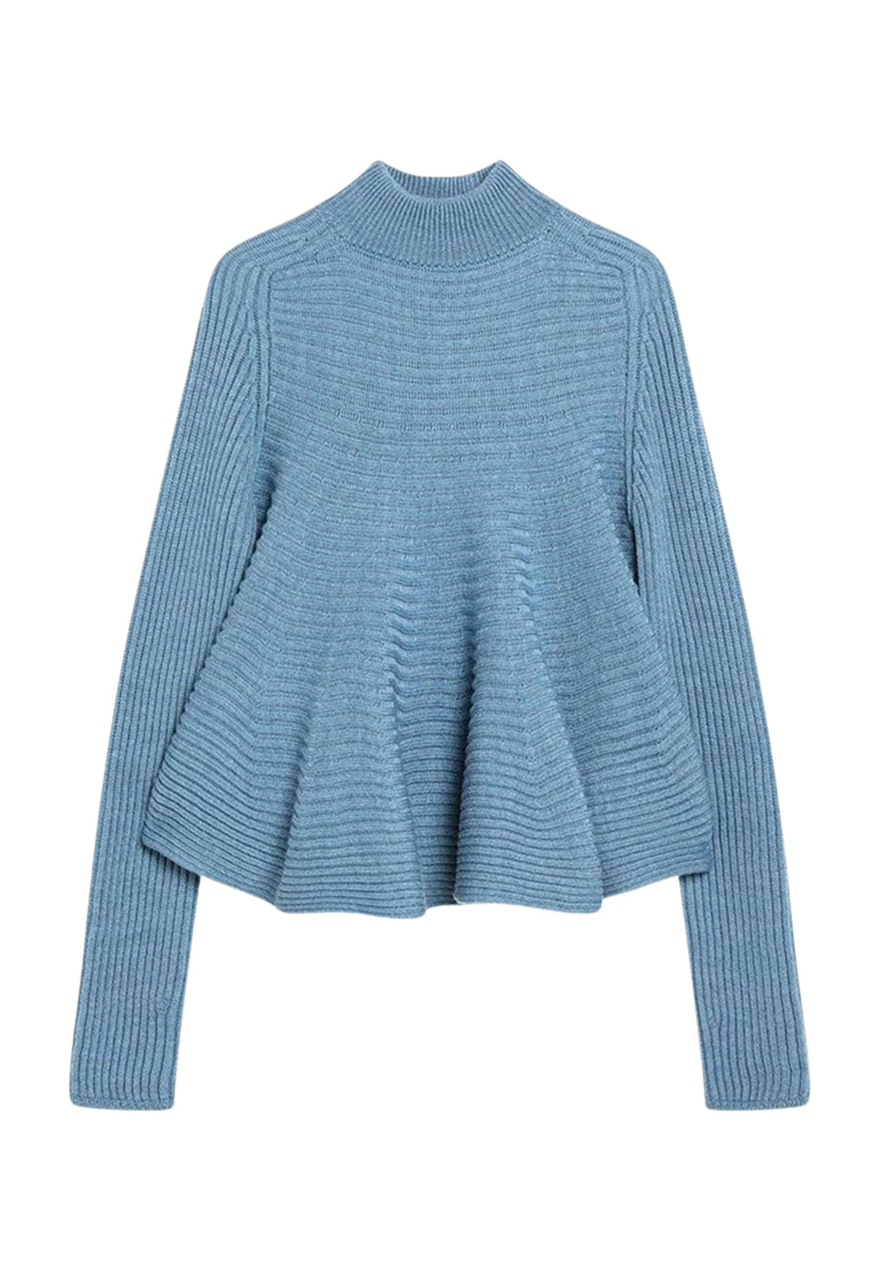 Sportmax - Maglia a collo alto in maglia a coste 