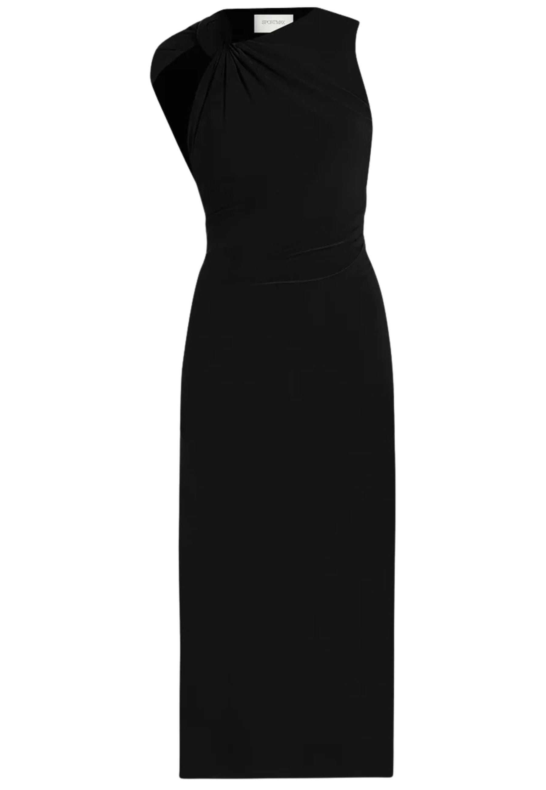Sportmax Abito lungo asimmetrico con nodo sulla spalla 