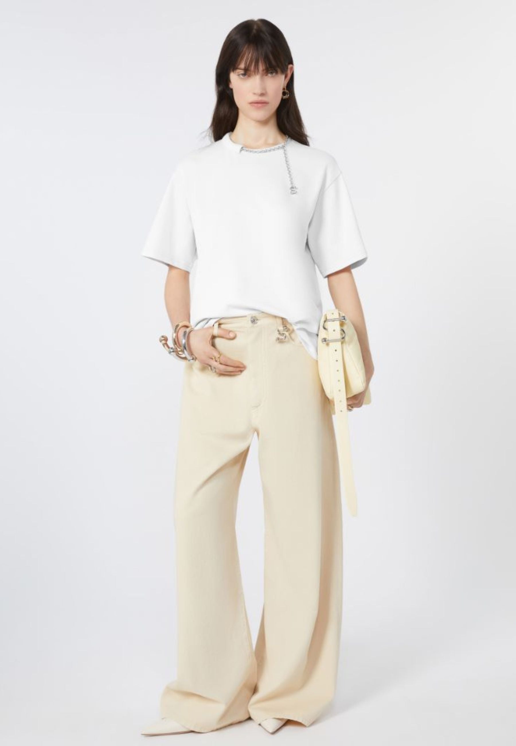 Sportmax - T-shirt "Oblato" con catena decorativa 