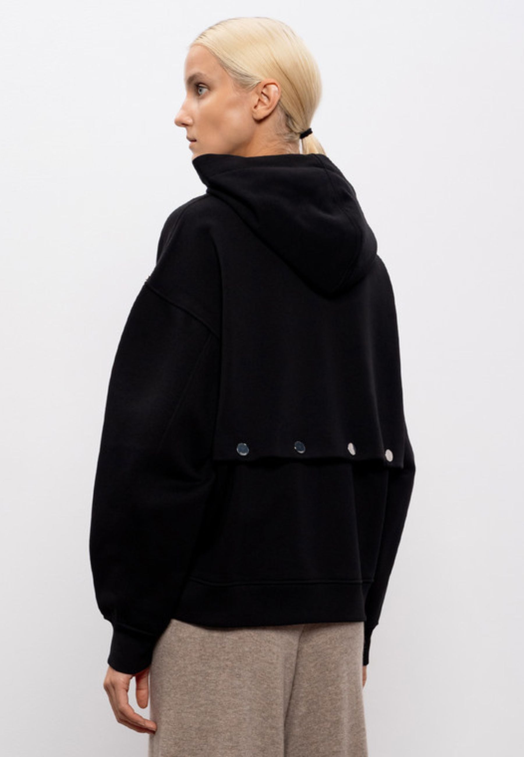 Sportmax Felpa con Cappuccio Regolabile Nera 