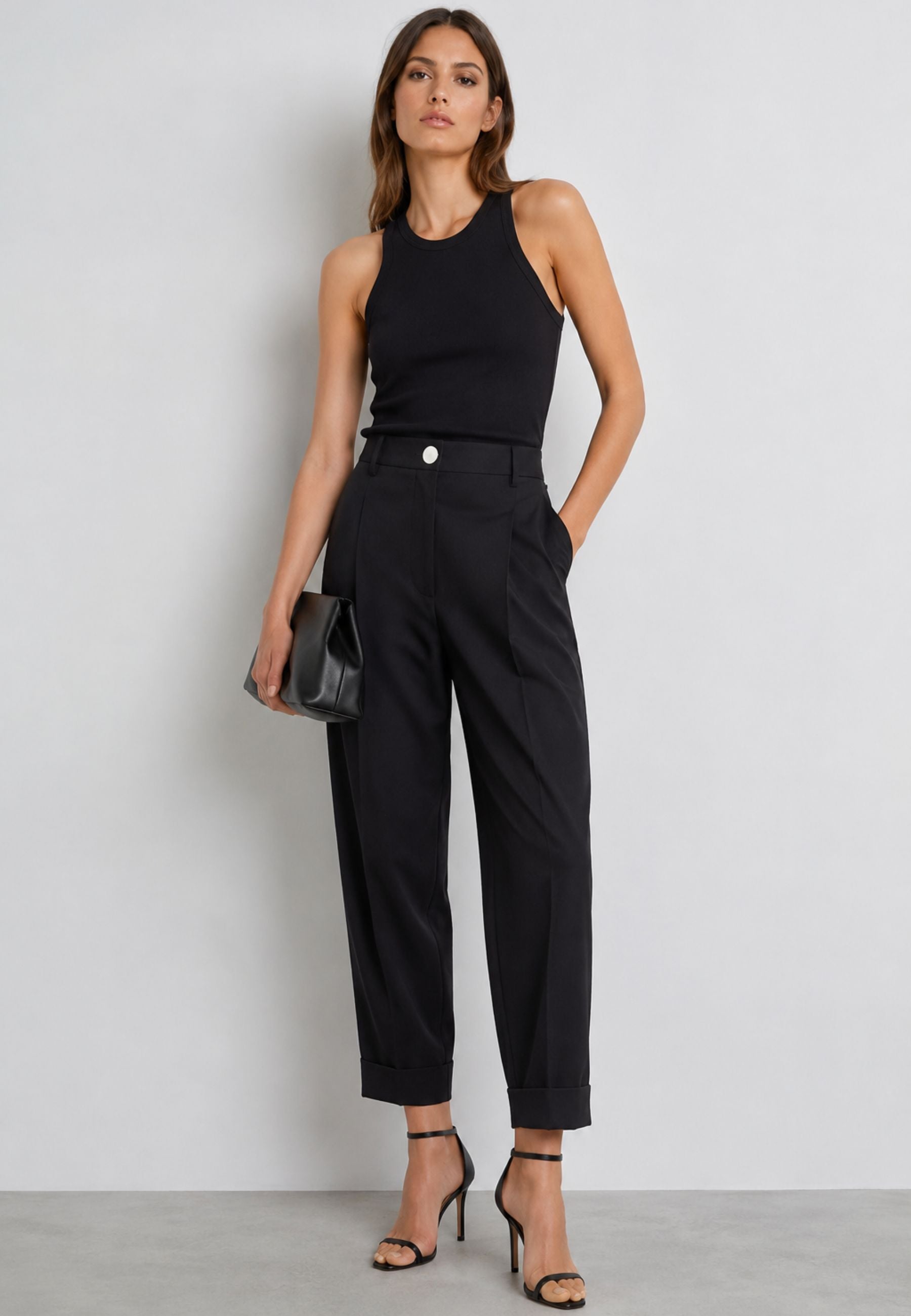 Sportmax Salvo Pantalone Sartoriale in Pura Lana Nero 