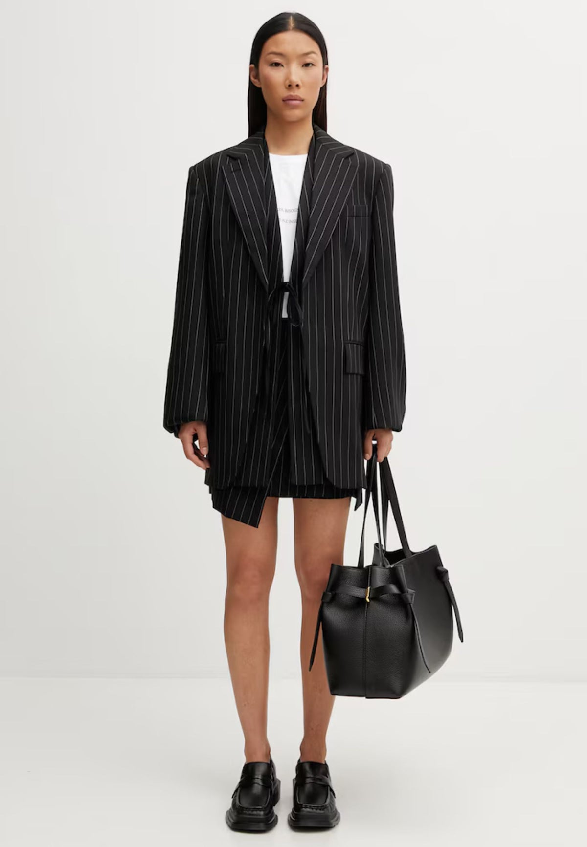 Sportmax - Giacca oversize gessata in lana 