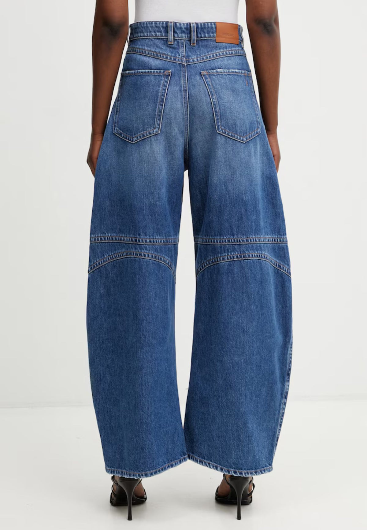 SPORTMAX - Jeans Balloon Fit in Denim Blu Stone Washed 