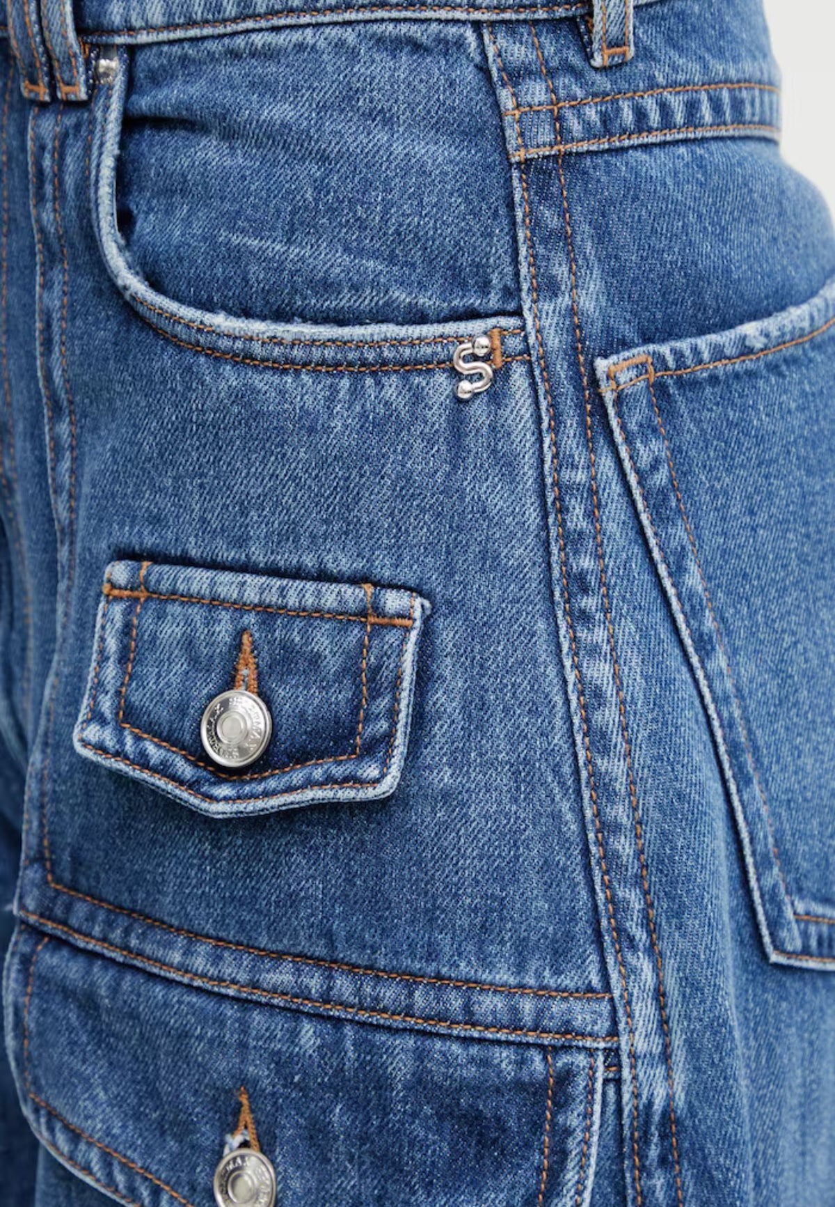 SPORTMAX - Jeans Balloon Fit in Denim Blu Stone Washed 