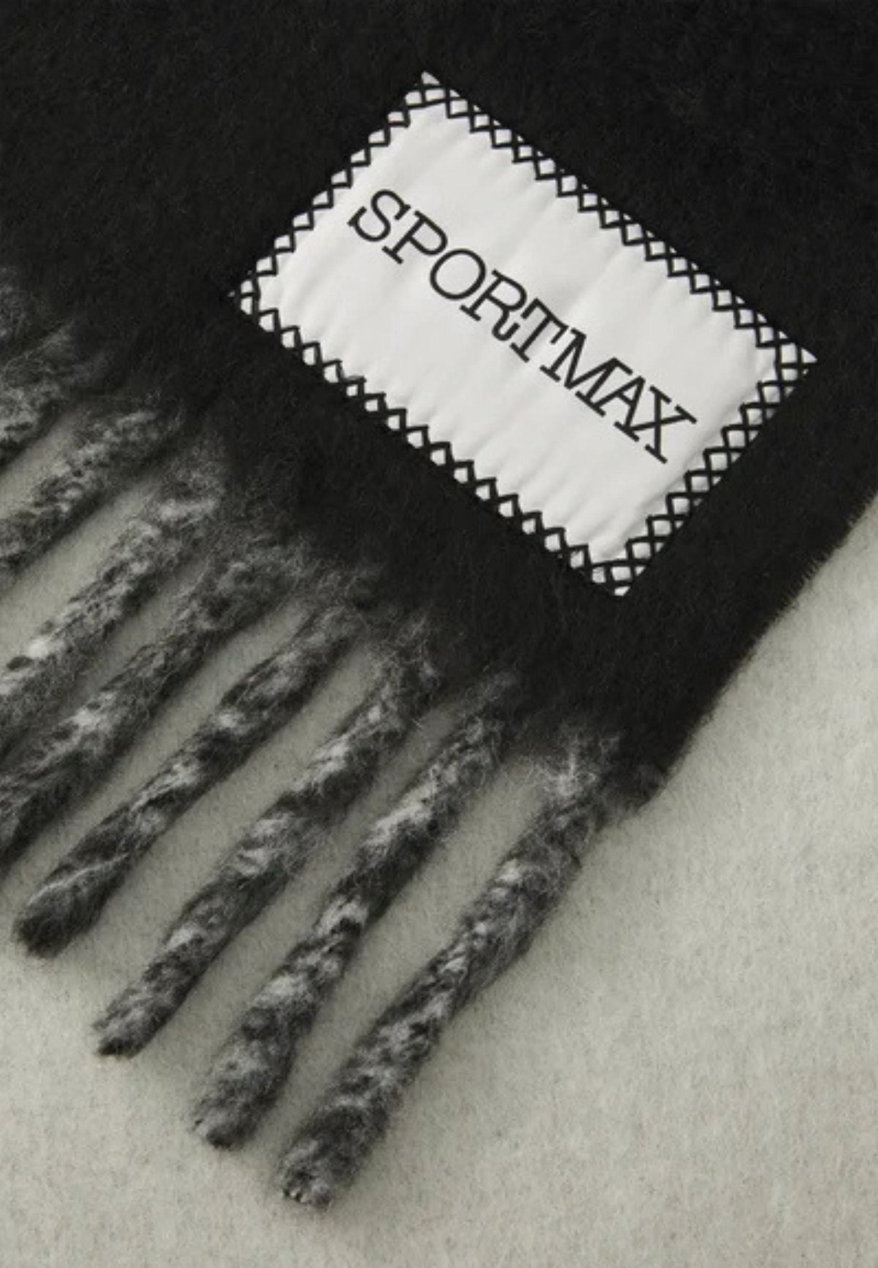 Sportmax Tenue Sciarpa in Misto Alpaca e Lana Nero/Grigio 
