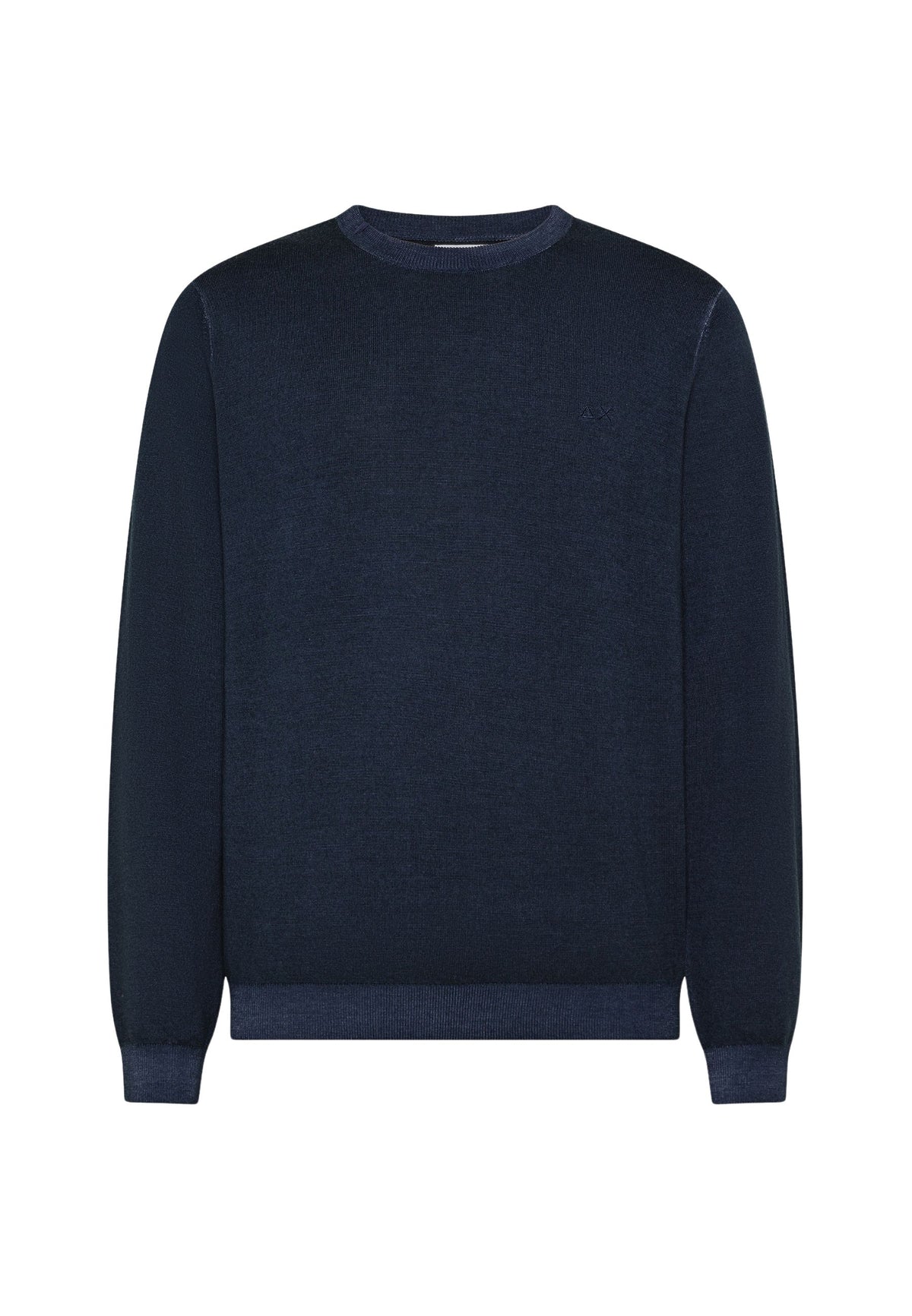 SUN68 Maglia girocollo in lana effetto vintage navy blue 