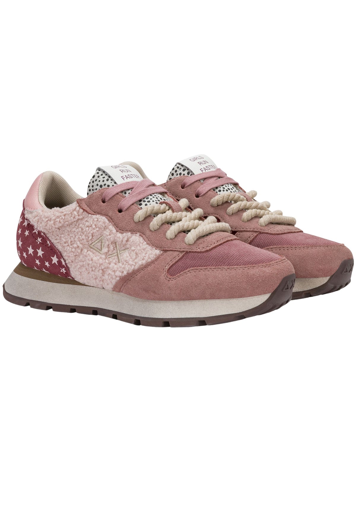 SUN68 - Sneaker Ally Winter in suede e teddy rosa 
