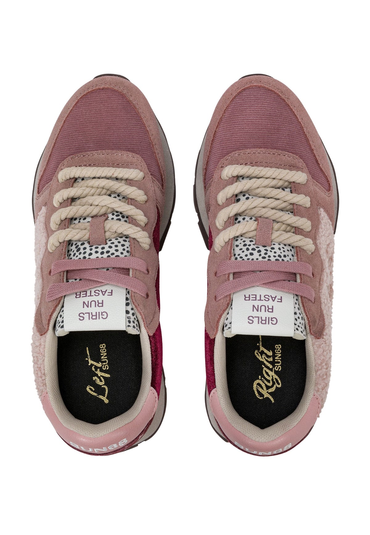 SUN68 - Sneaker Ally Winter in suede e teddy rosa 