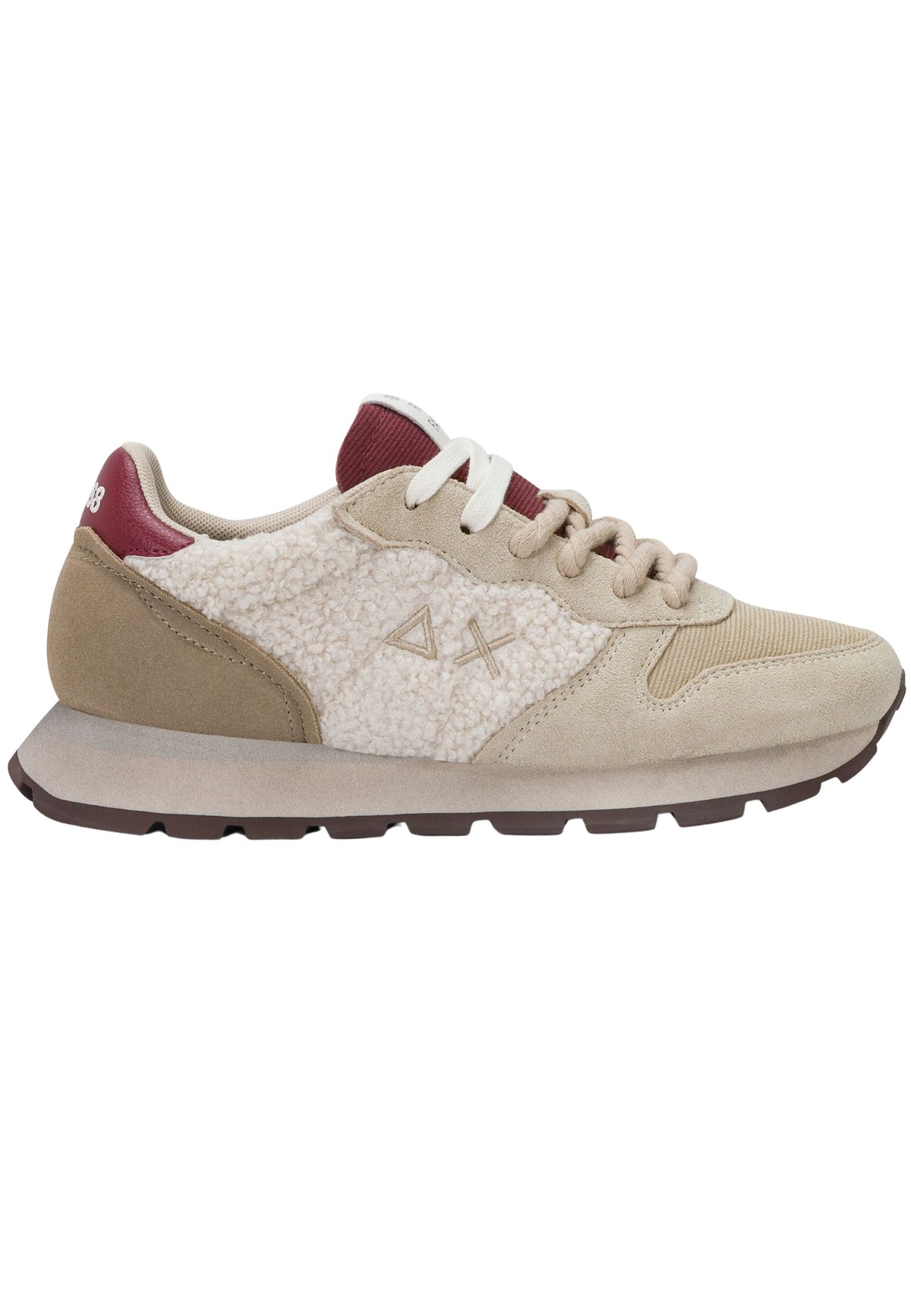 SUN68 - Sneaker Ally in suede e tessuto effetto teddy 