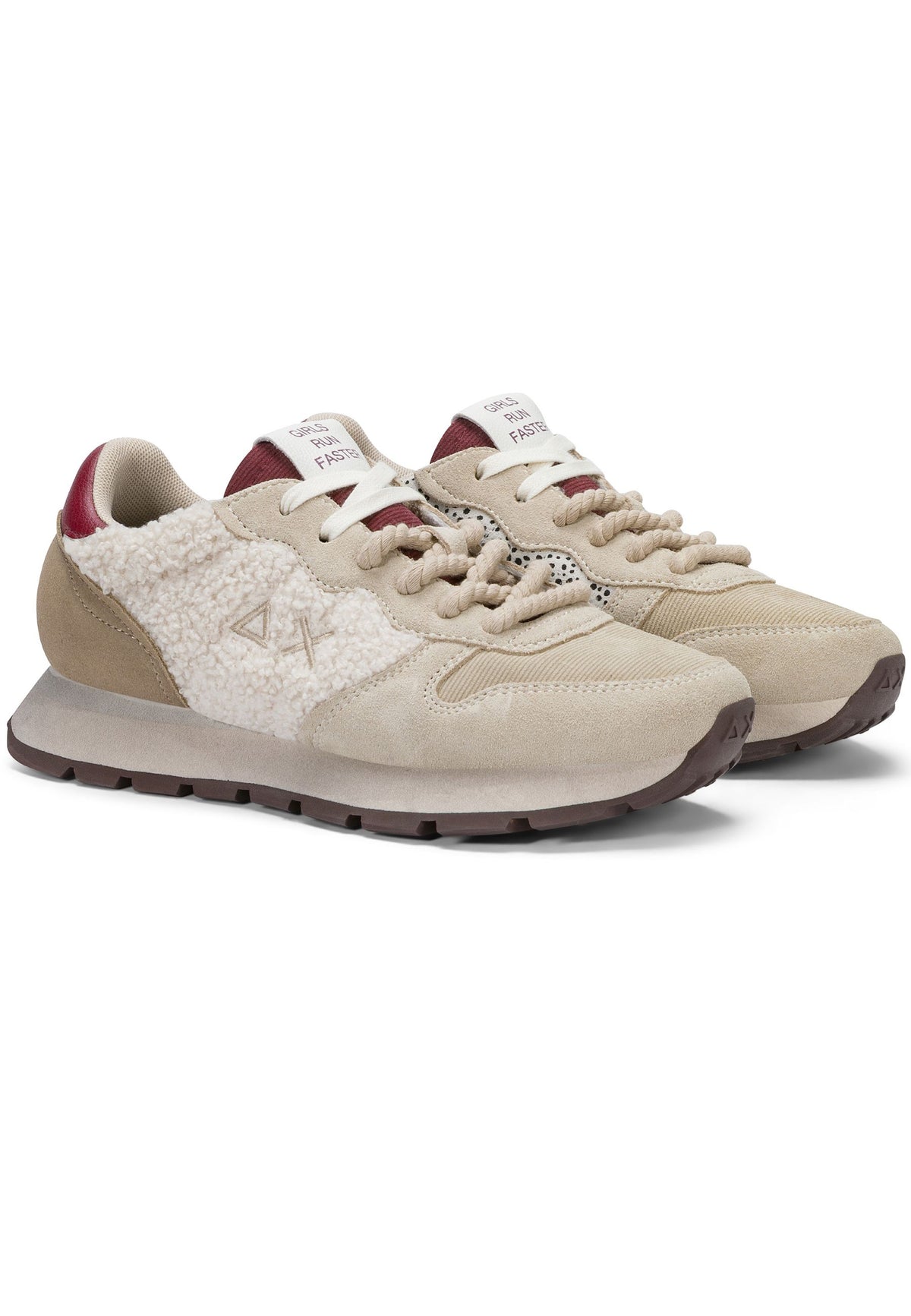 SUN68 - Sneaker Ally in suede e tessuto effetto teddy 