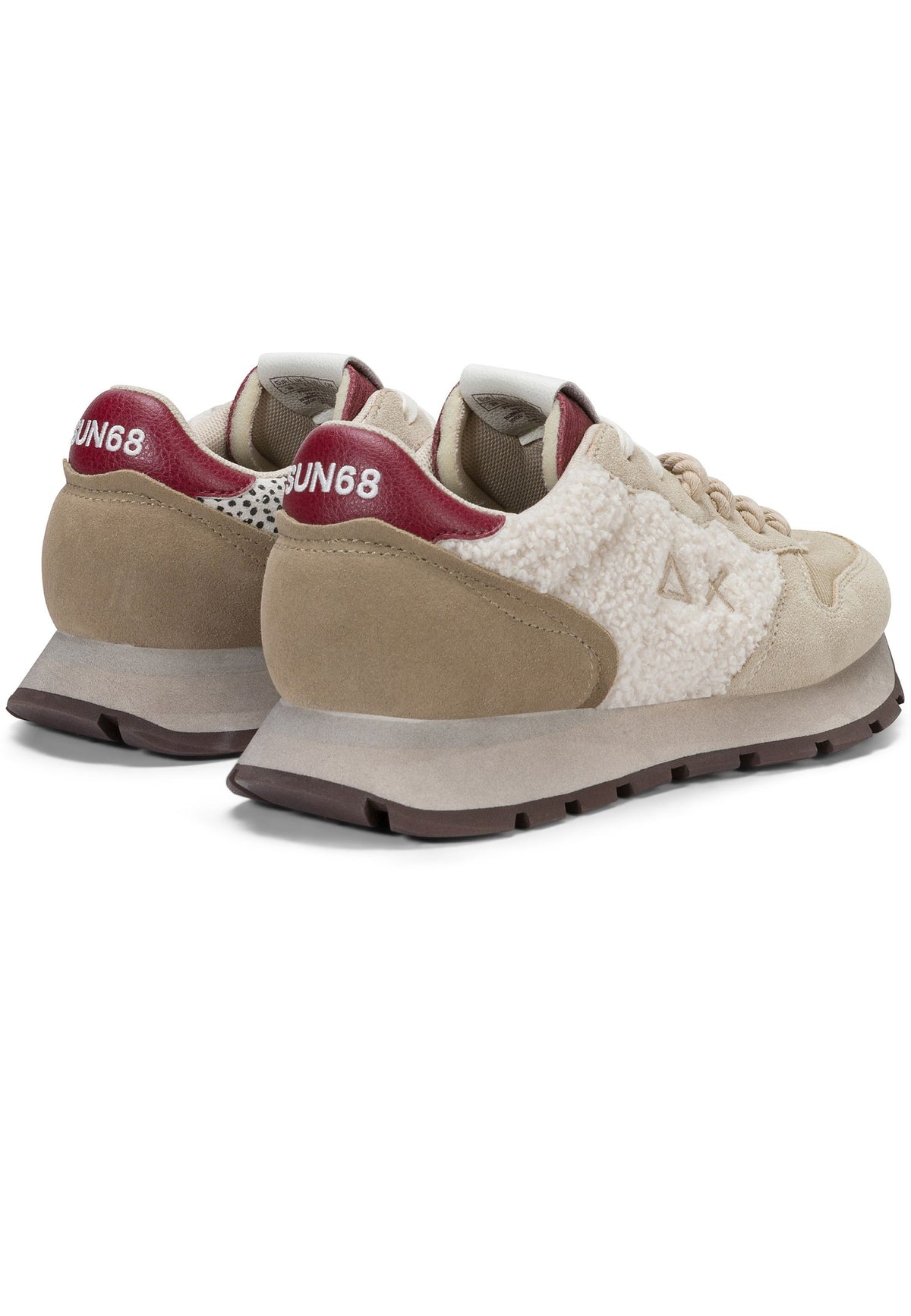 SUN68 - Sneaker Ally in suede e tessuto effetto teddy 