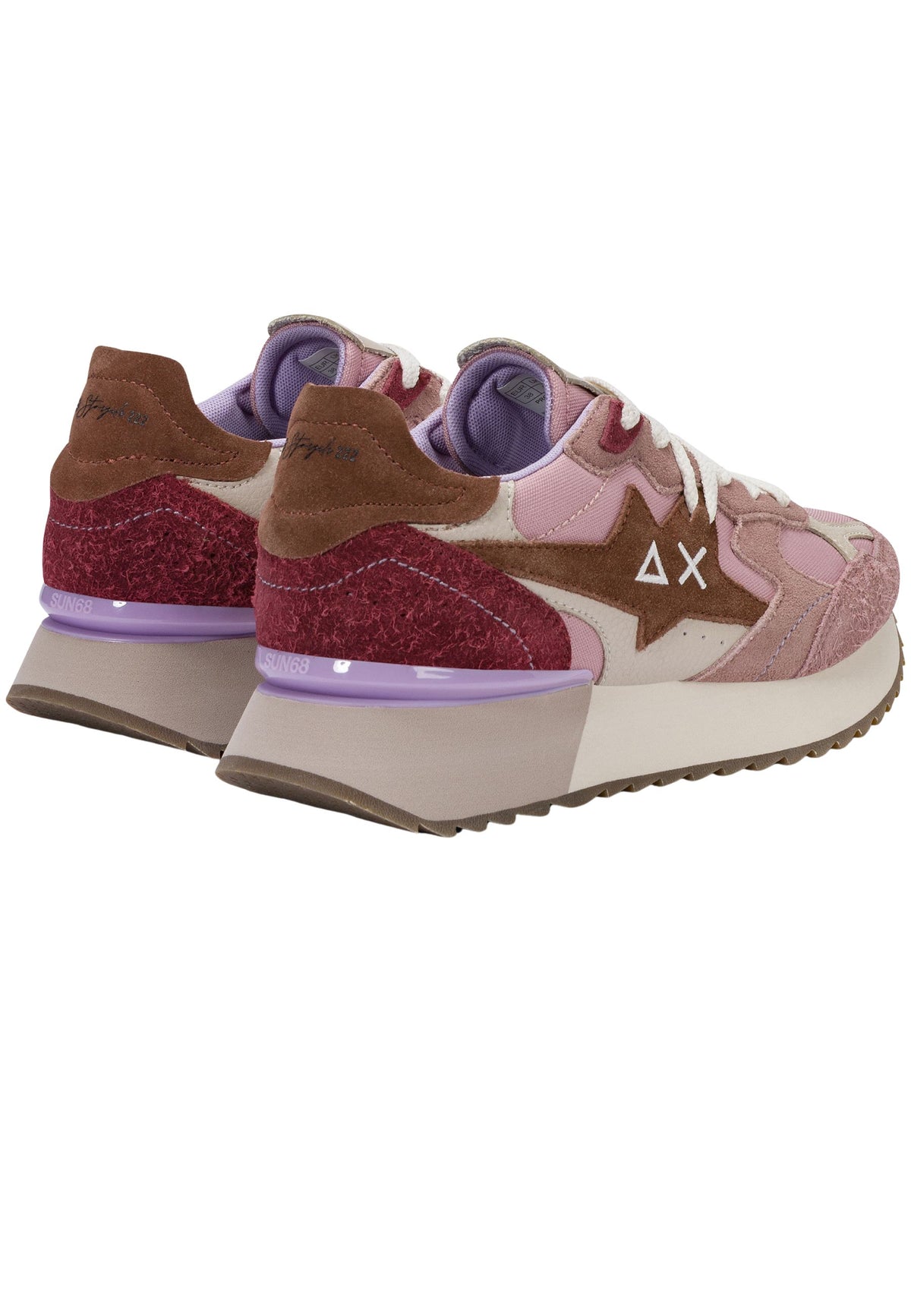 SUN68 - Sneaker Donna Platform in Suede e Tessuto 