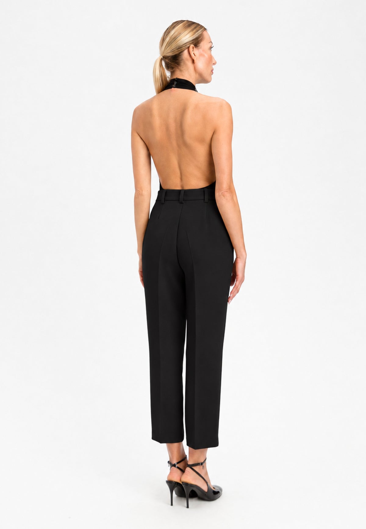 Actitude Twinset - Pantaloni Cropped Slim Fit con Pince Neri 