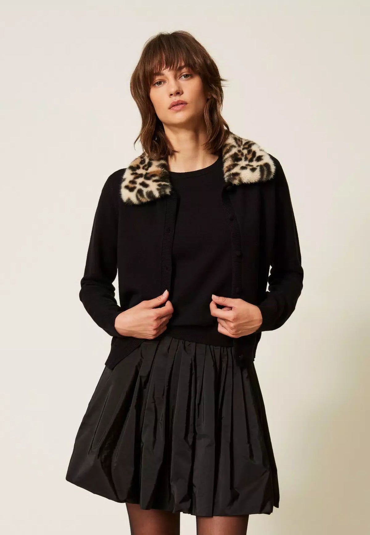 Giacca Twinset Actitude con colletto in faux fur 
