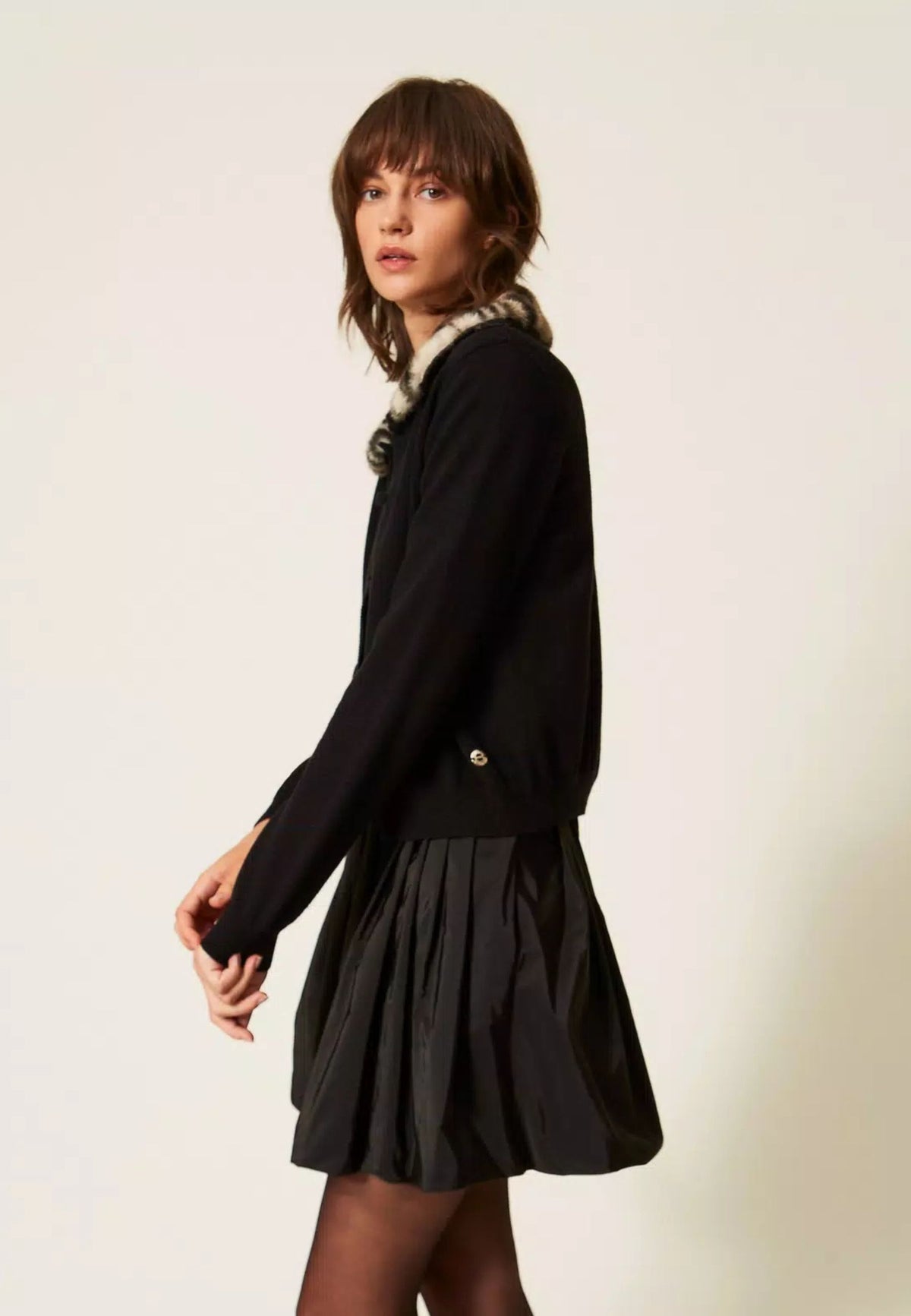 Giacca Twinset Actitude con colletto in faux fur 