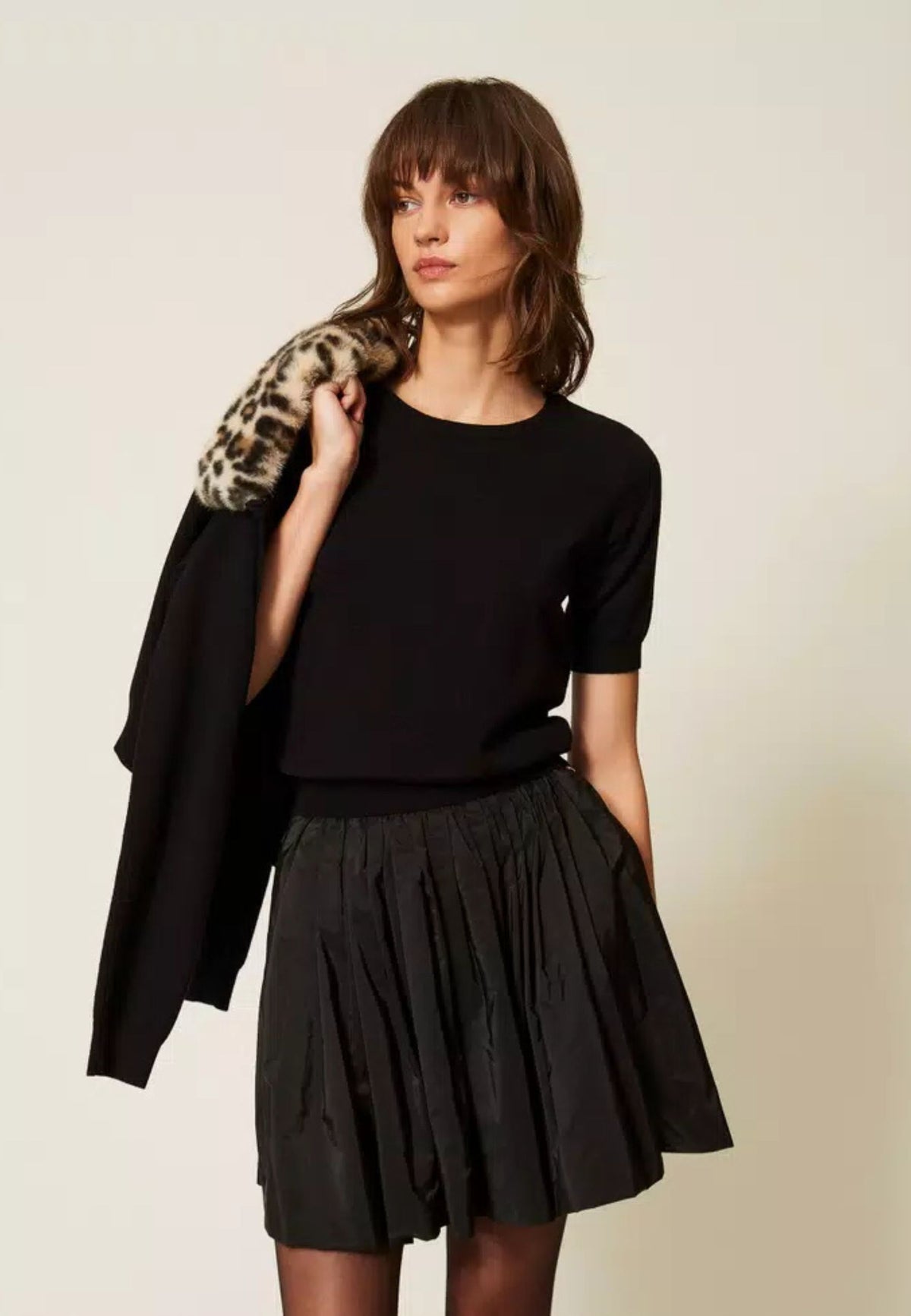 Giacca Twinset Actitude con colletto in faux fur 