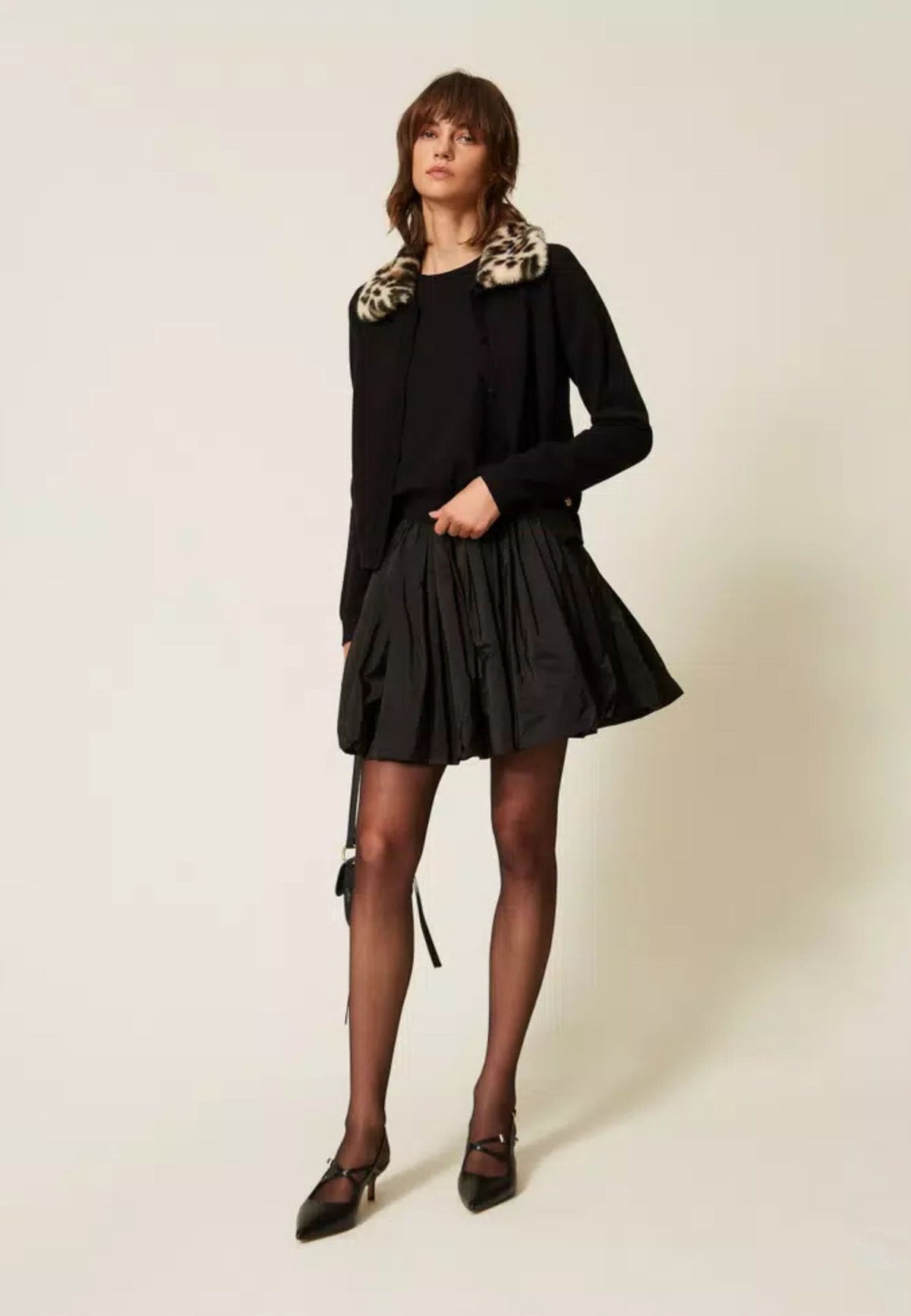 Giacca Twinset Actitude con colletto in faux fur 