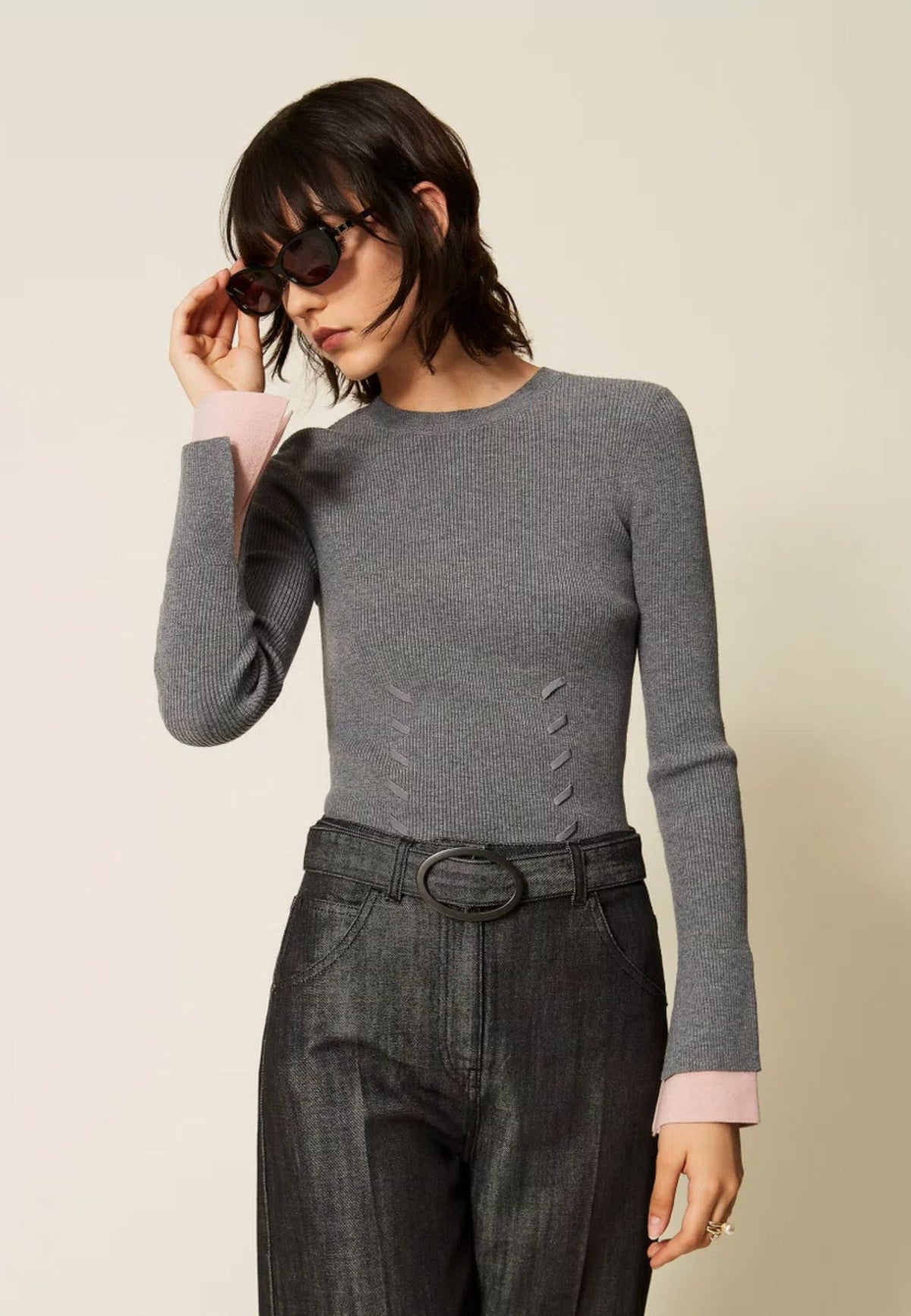 Maglia Twinset Actitude a lupetto con dettagli a contrasto 