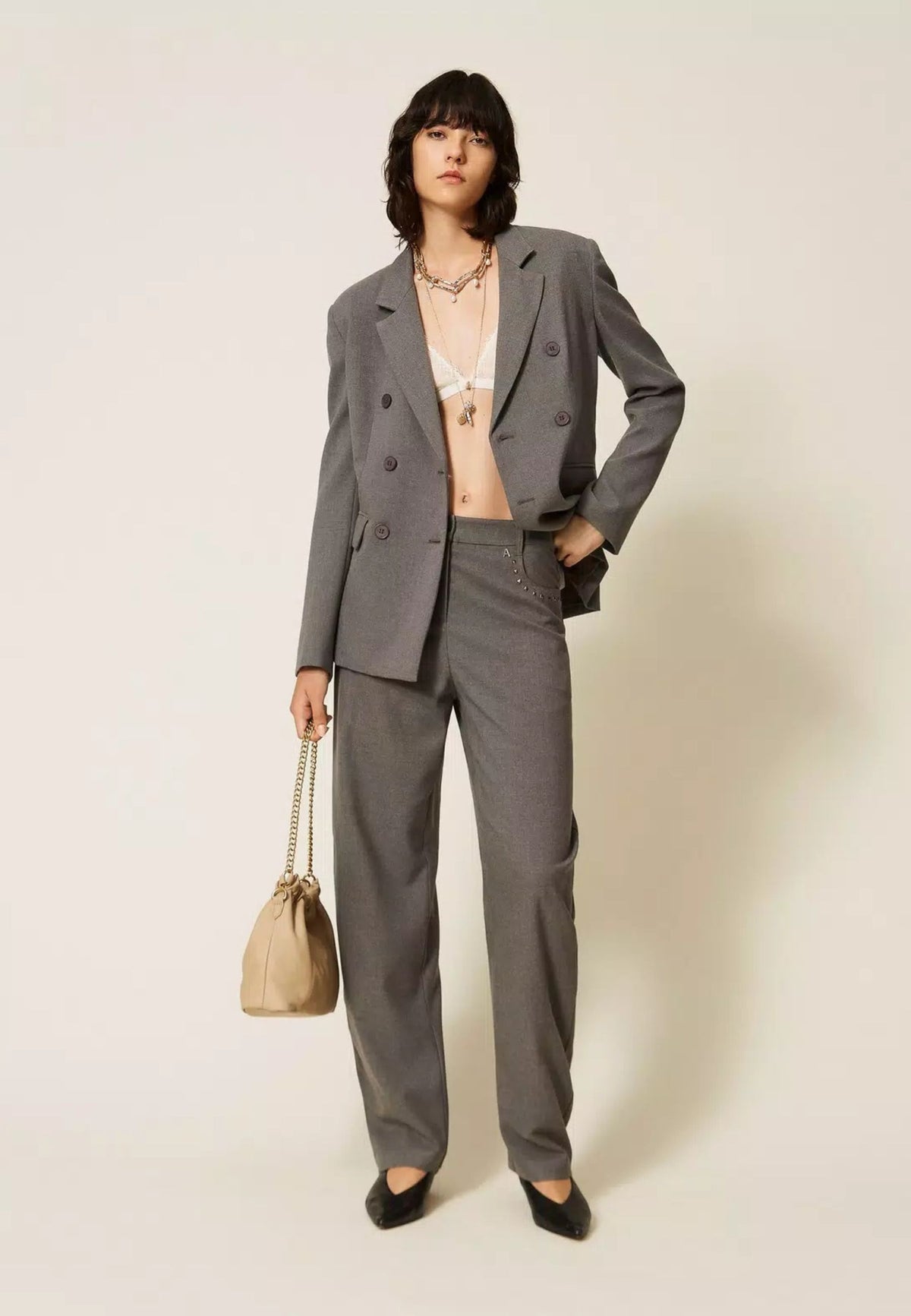 Twinset Actitude - Pantaloni Balloon in Flanella 