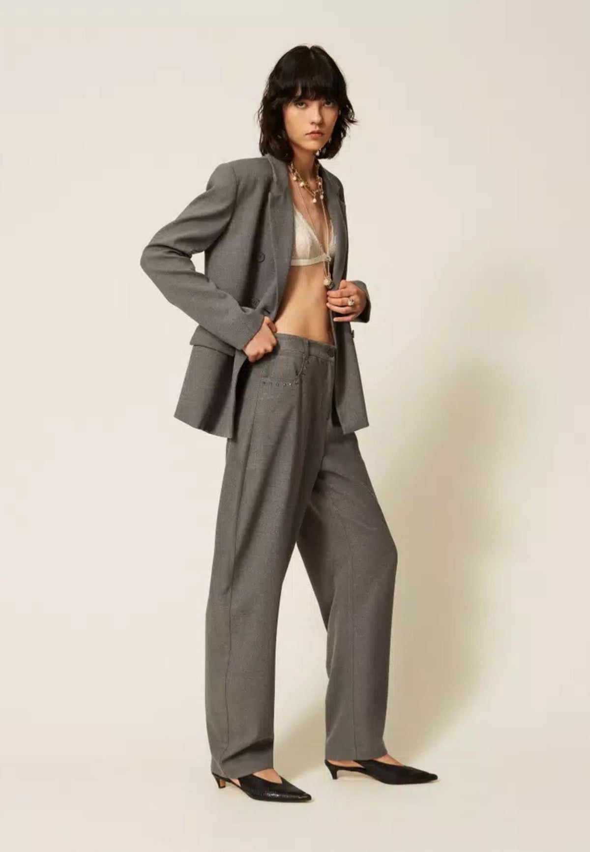 Twinset Actitude - Pantaloni Balloon in Flanella 