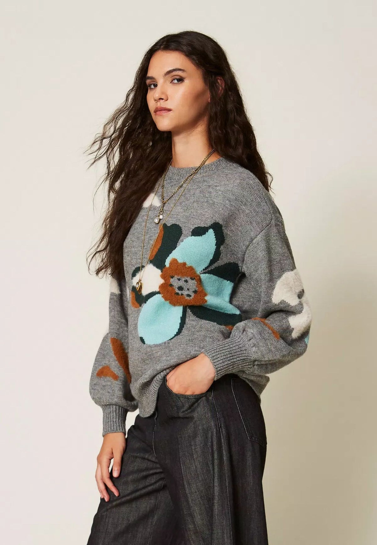 Twinset Actitude - Maglia con Intarsio Floreale 