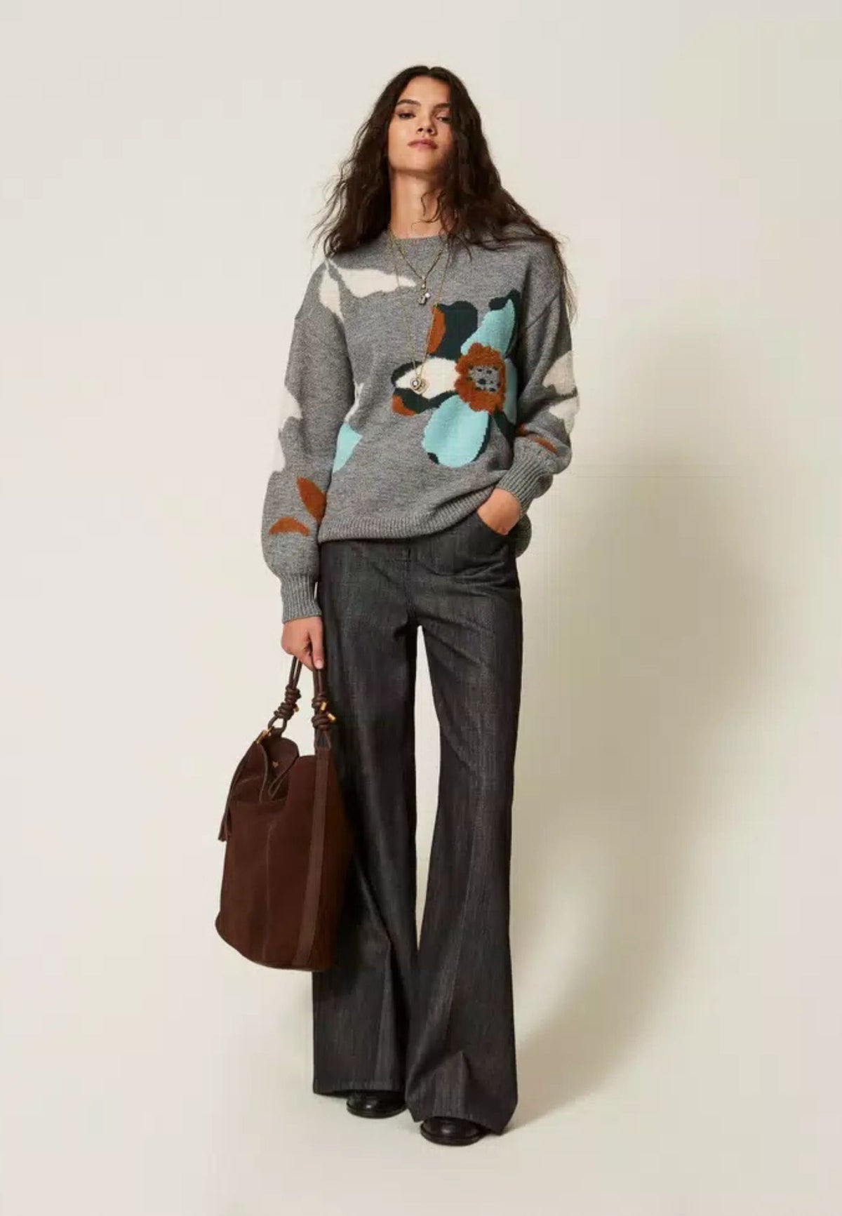 Twinset Actitude - Maglia con Intarsio Floreale 