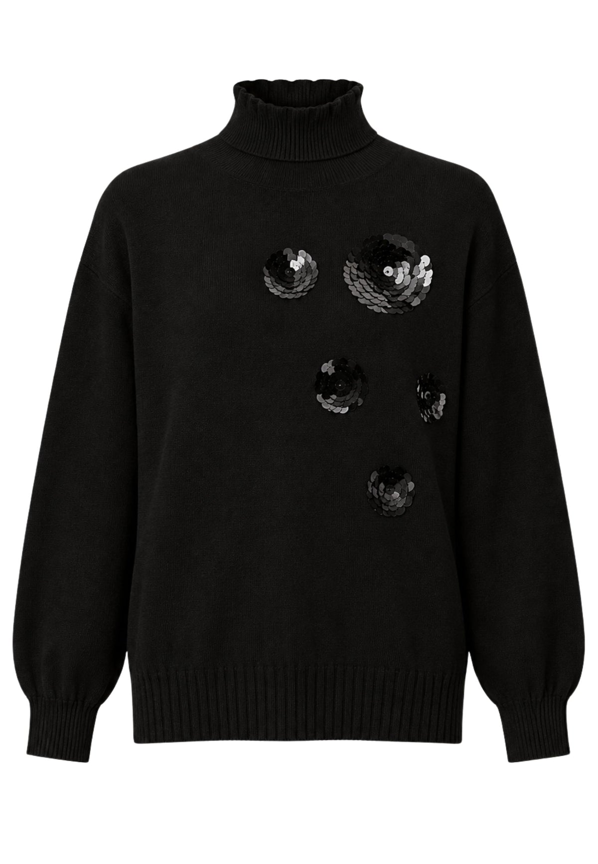 Twinset - Maglia Dolcevita con Ricamo di Paillettes 