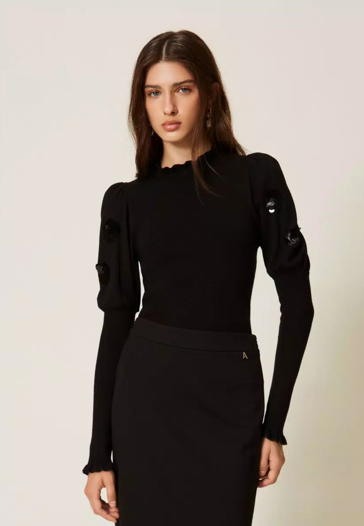Twinset Actitude - Maglia con Ricamo di Paillettes 