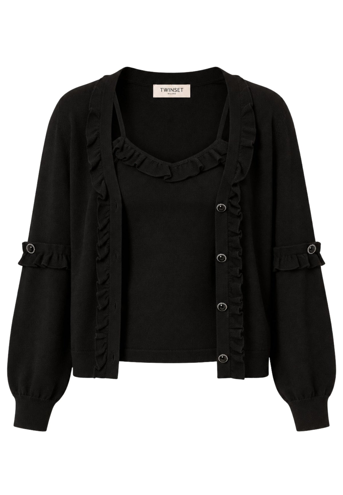 Twinset Actitude - Cardigan e Top con Volant 